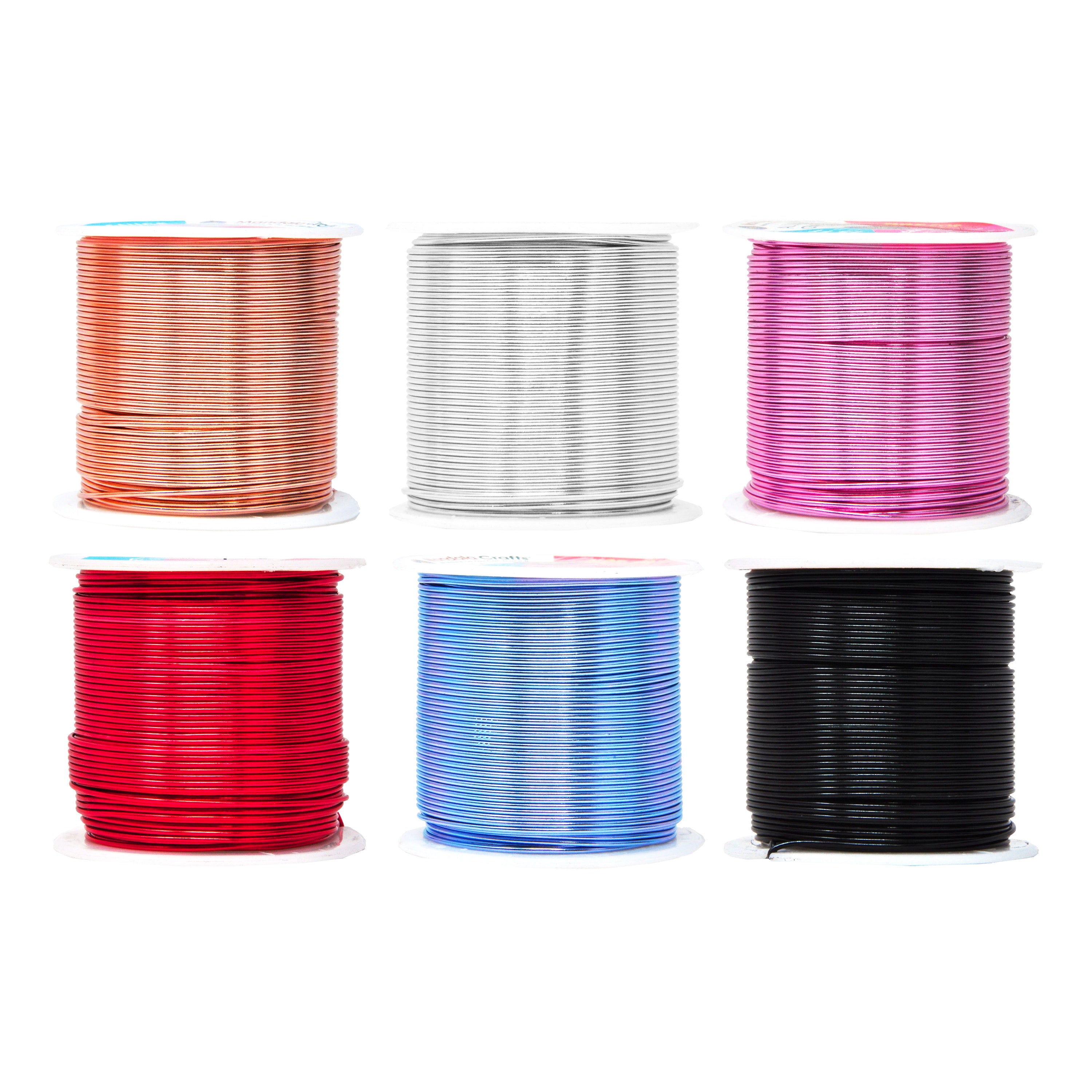Mandala Crafts Anodized Aluminum Wire for Sculpting, Armature, Jewelry Making, Gem Metal Wrap, Garden, Colored and Soft, Assorted 6 Rolls