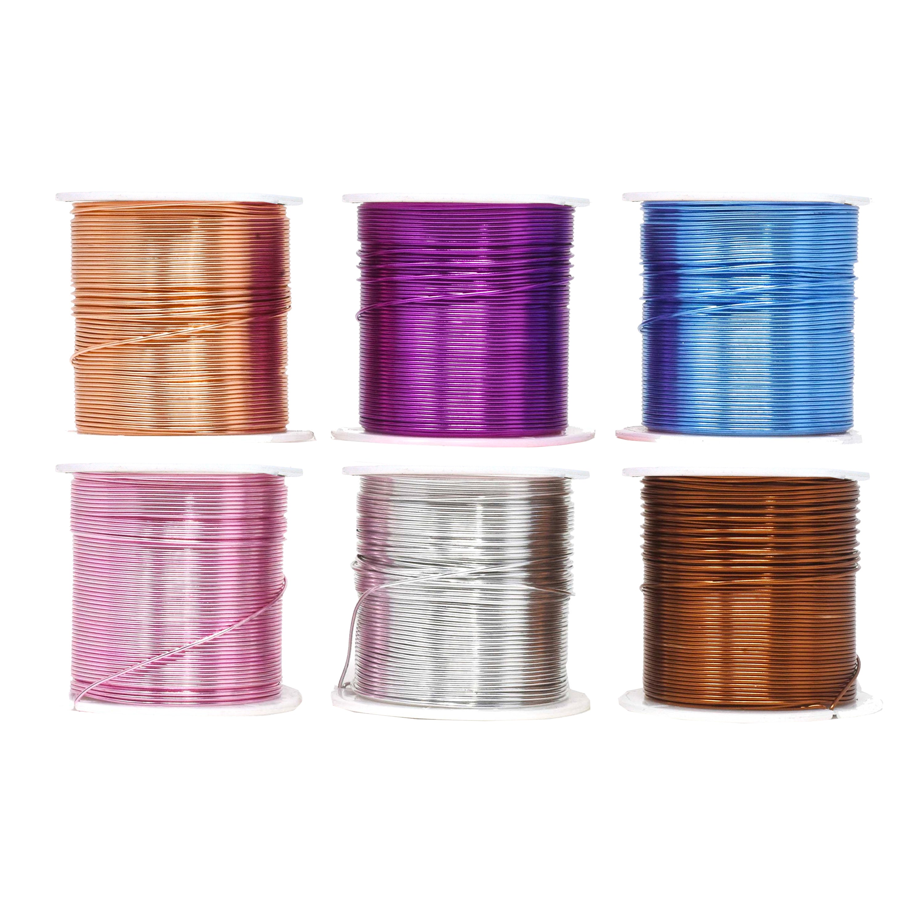 Mandala Crafts Anodized Aluminum Wire for Sculpting, Armature, Jewelry Making, Gem Metal Wrap, Garden, Colored and Soft, Assorted 6 Rolls