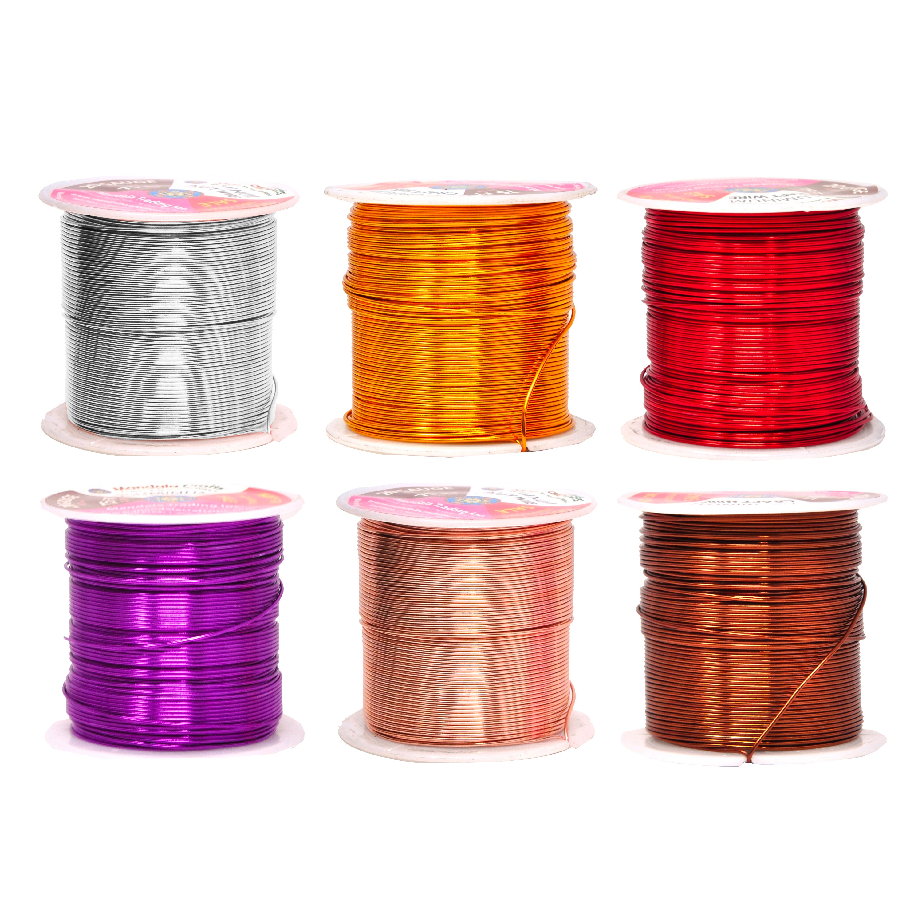 Mandala Crafts Anodized Aluminum Wire for Sculpting, Armature, Jewelry Making, Gem Metal Wrap, Garden, Colored and Soft, Assorted 6 Rolls