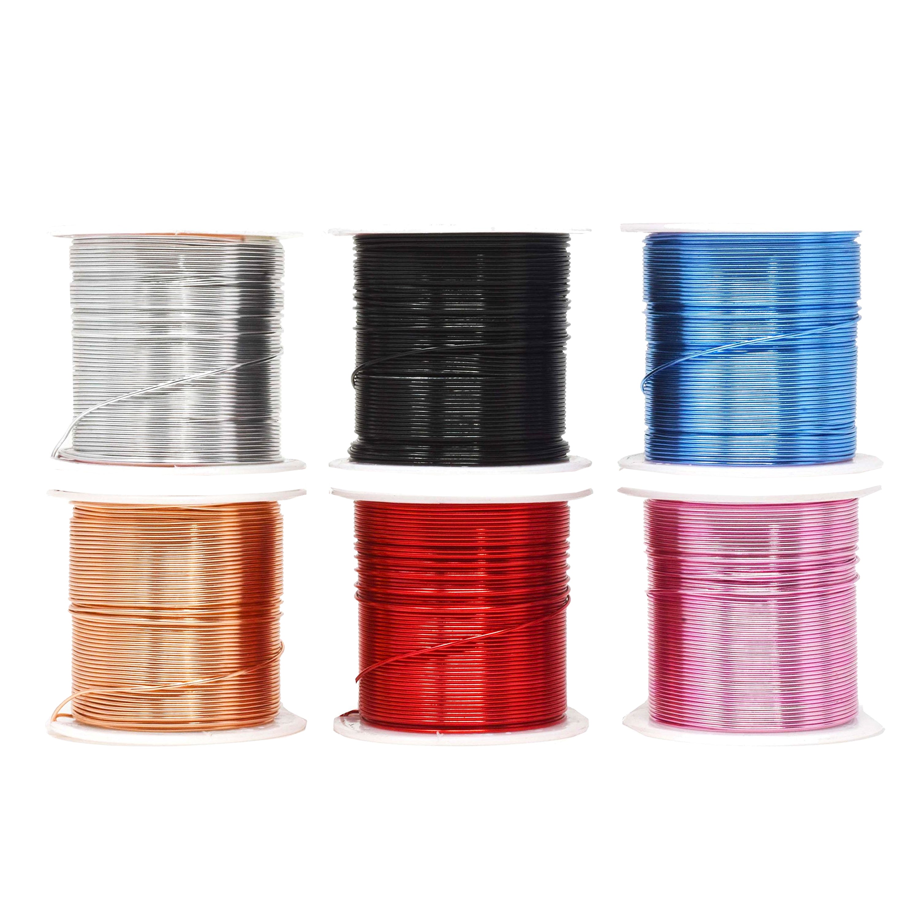 Mandala Crafts Anodized Aluminum Wire for Sculpting, Armature, Jewelry Making, Gem Metal Wrap, Garden, Colored and Soft, Assorted 6 Rolls