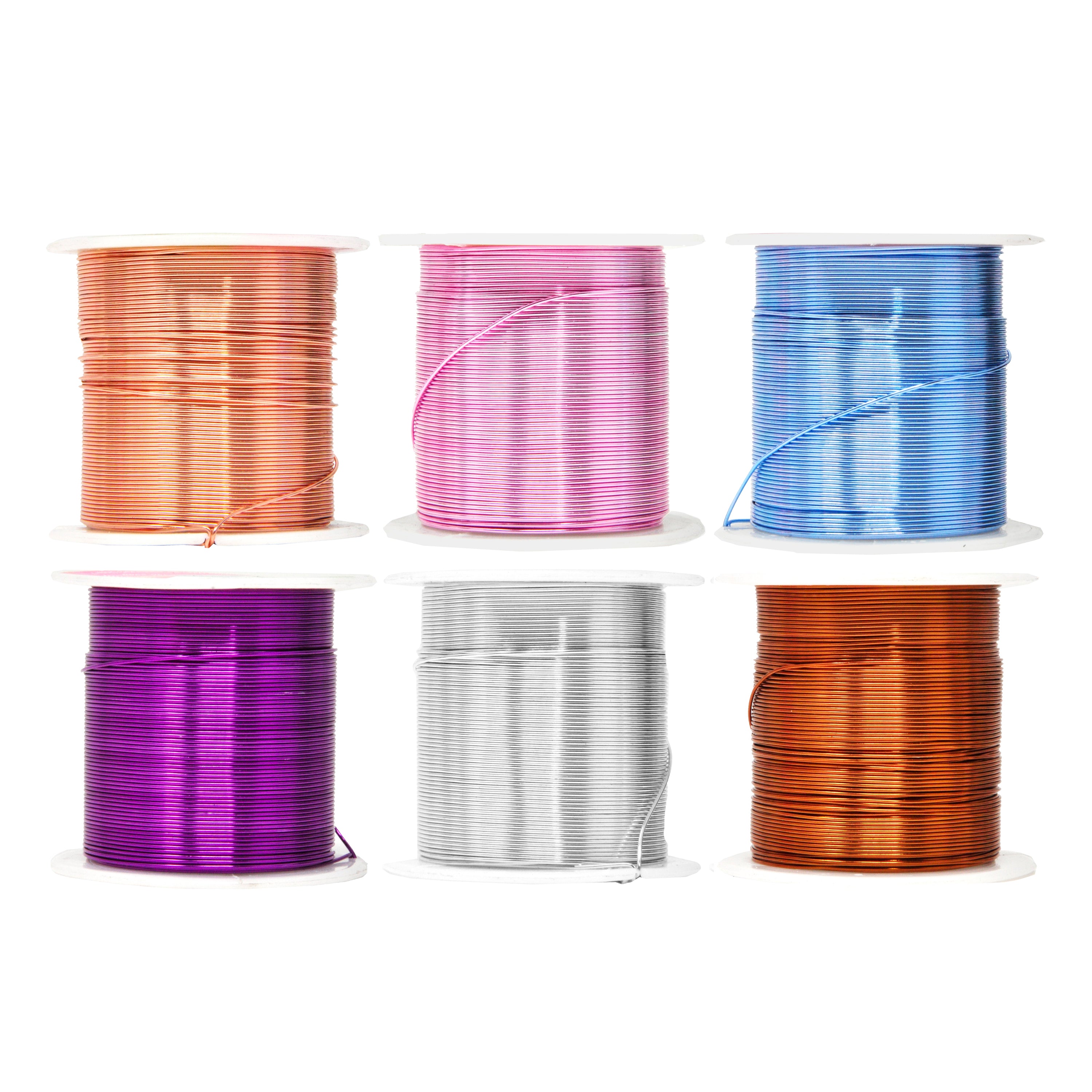 Mandala Crafts Anodized Aluminum Wire for Sculpting, Armature, Jewelry Making, Gem Metal Wrap, Garden, Colored and Soft, Assorted 6 Rolls