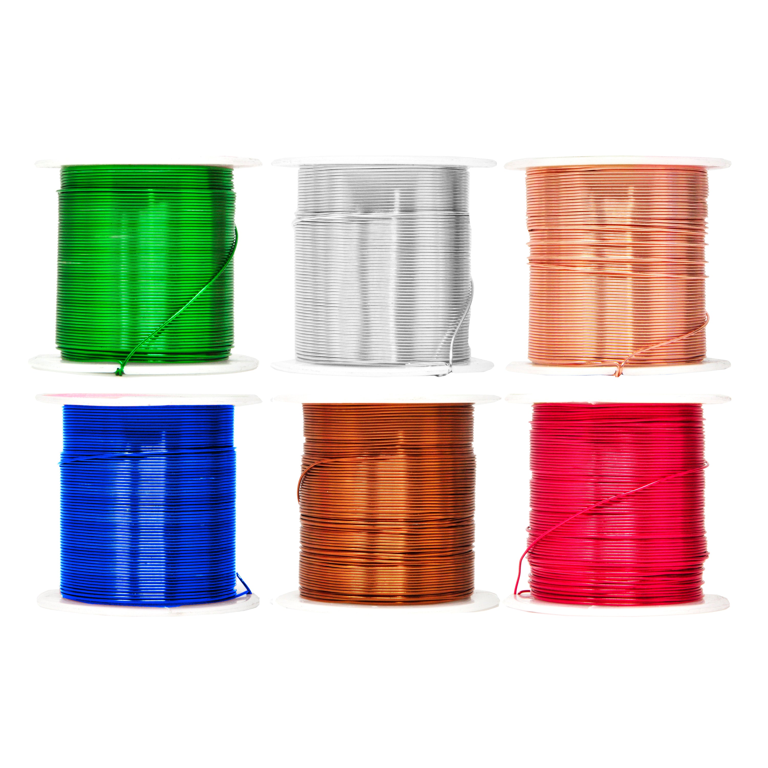 Mandala Crafts Anodized Aluminum Wire for Sculpting, Armature, Jewelry Making, Gem Metal Wrap, Garden, Colored and Soft, Assorted 6 Rolls