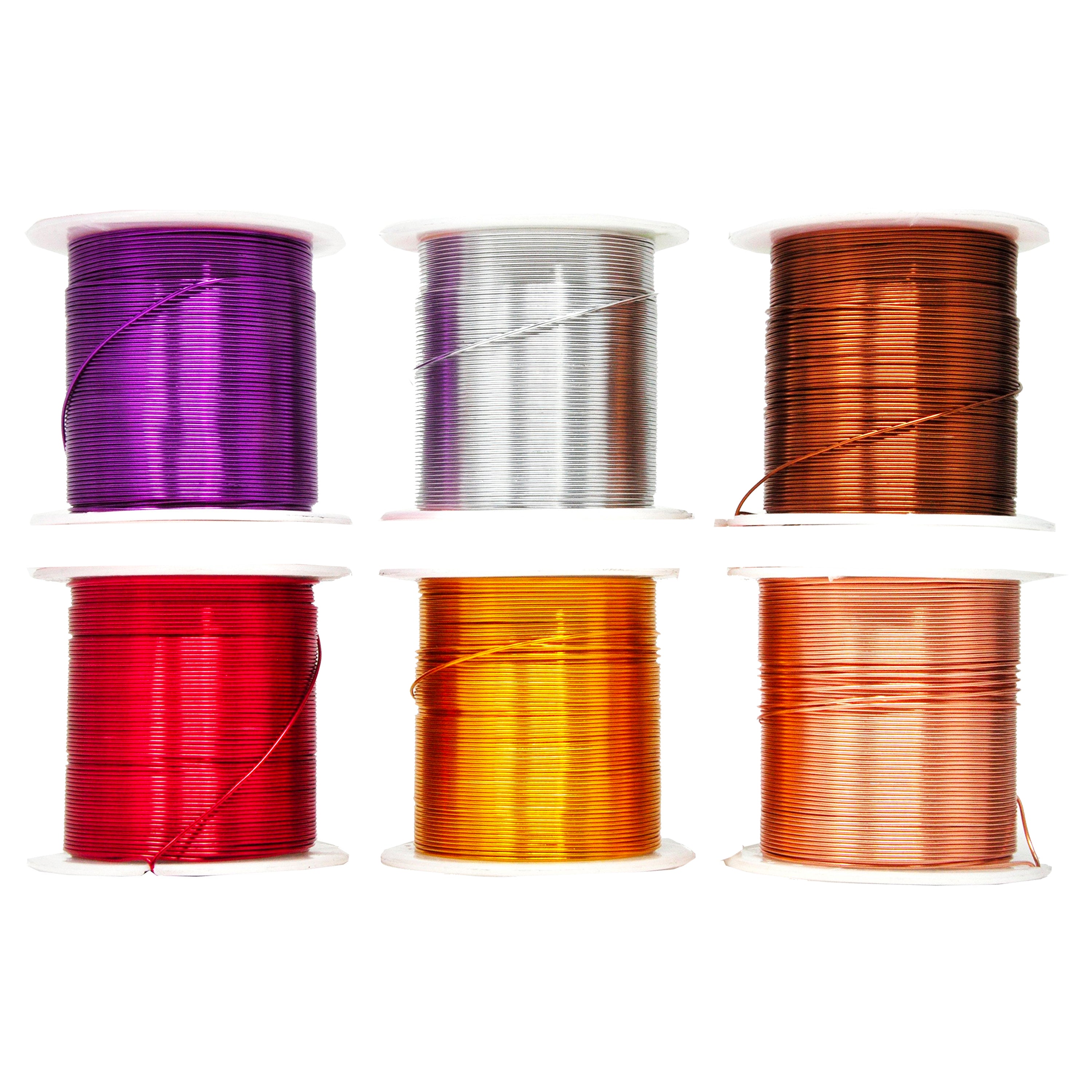 Mandala Crafts Anodized Aluminum Wire for Sculpting, Armature, Jewelry Making, Gem Metal Wrap, Garden, Colored and Soft, Assorted 6 Rolls