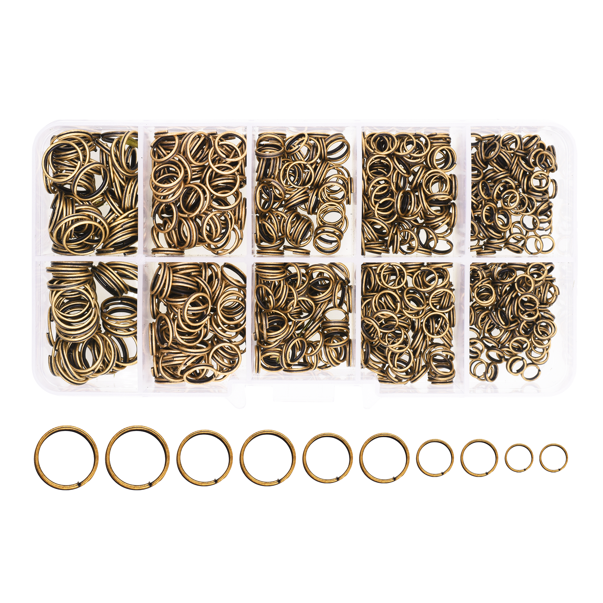 Small Key Rings for Crafts - Assorted Double Jump Rings Mini Split Rings for Jewelry Making - Double Split Rings Assorted Small Keychain Rings Set