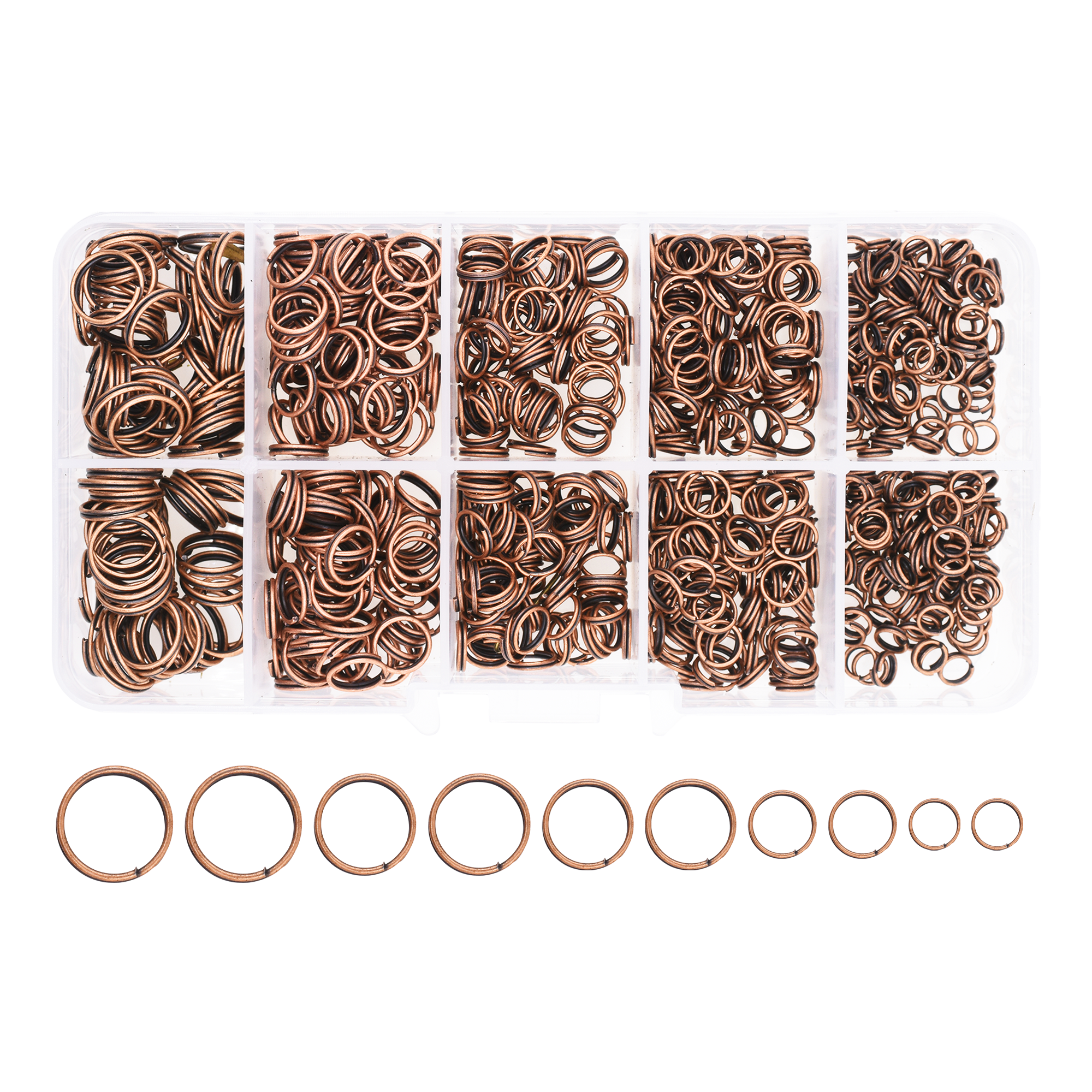 Small Key Rings for Crafts - Assorted Double Jump Rings Mini Split Rings for Jewelry Making - Double Split Rings Assorted Small Keychain Rings Set