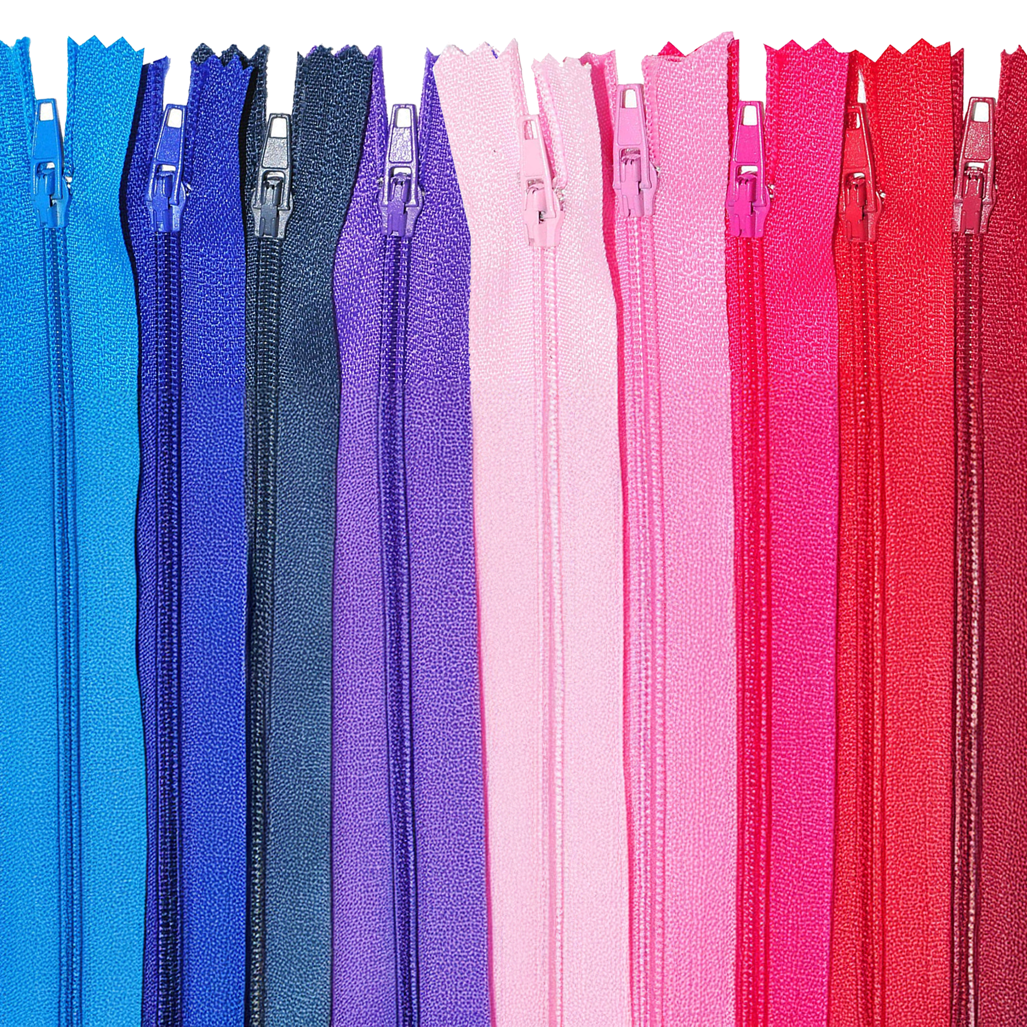 Assorted Color Nylon Zippers for Sewing - Bulk Zipper Supplies by Mandala Crafts