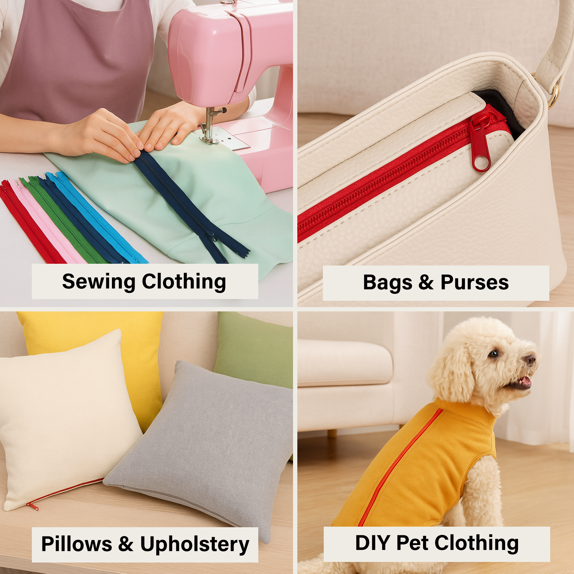 Mandala Crafts Green Nylon Zippers for Sewing Green Zipper in Bulk - Zippers Sewing Supplies - Green Sewing Zippers for Tailor Zipper Replacement