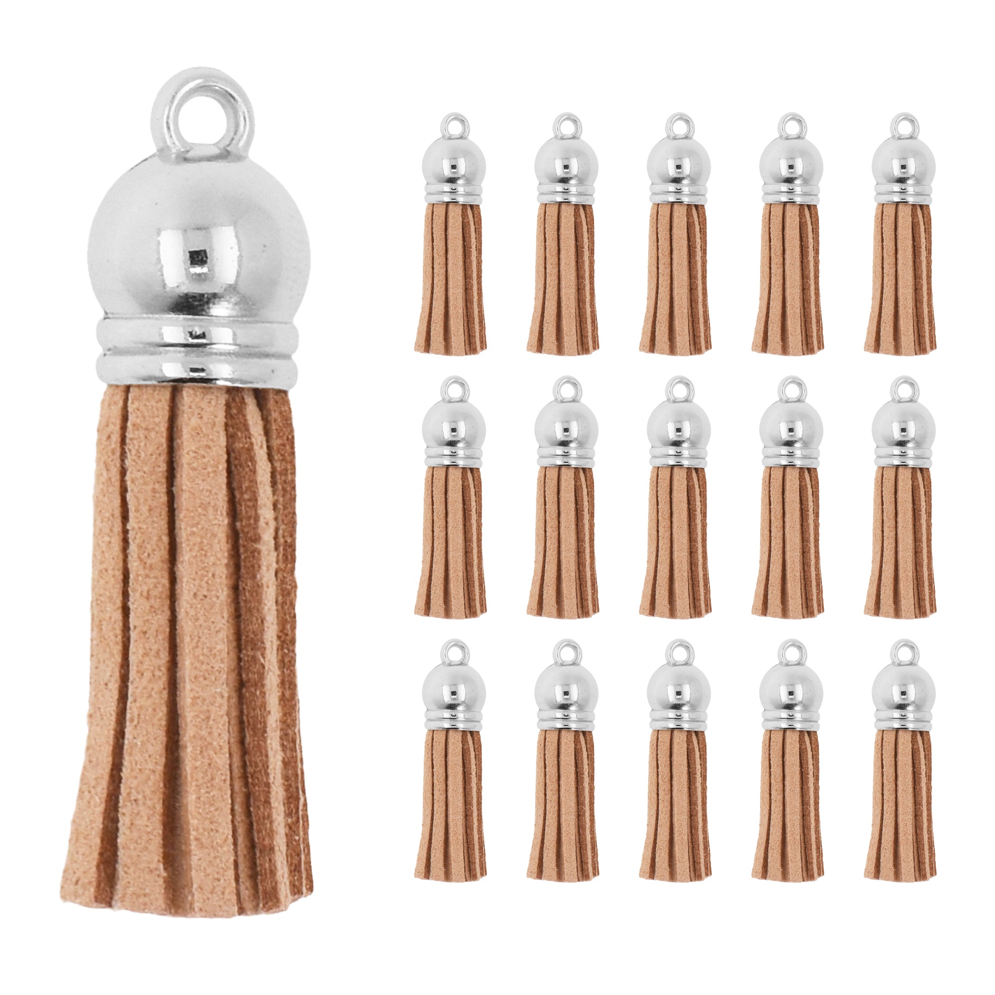 Mandala Crafts Faux Leather Suede Tassel with Loop for Keychains, Jewelry Making, Bookmarks, Books, Gifts, Pillows