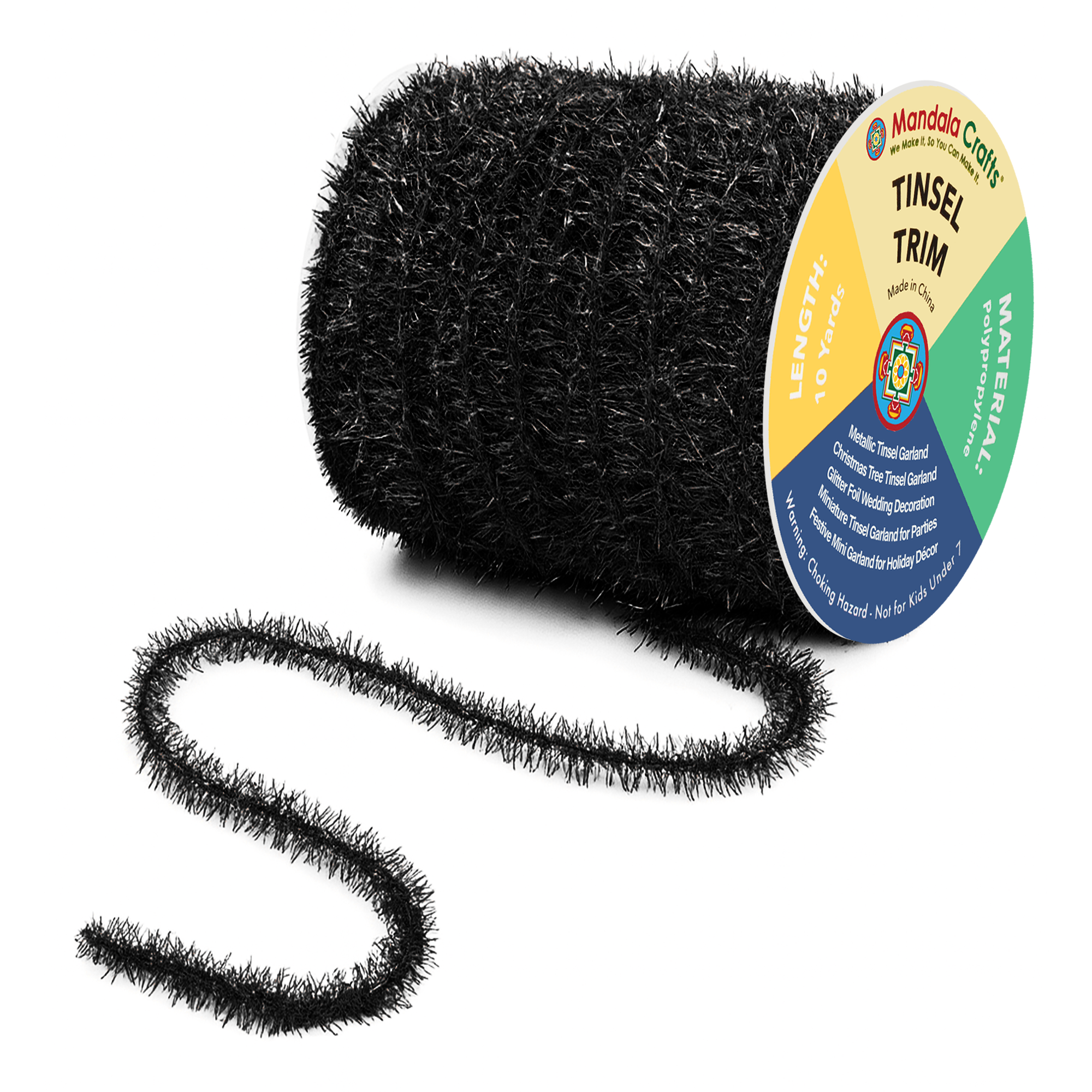 Tinsel Garland Décor Thin Tinsel Ribbon Metallic Mini Garland with Wire for Christmas Tree Decoration Wedding Birthday Party Supplies