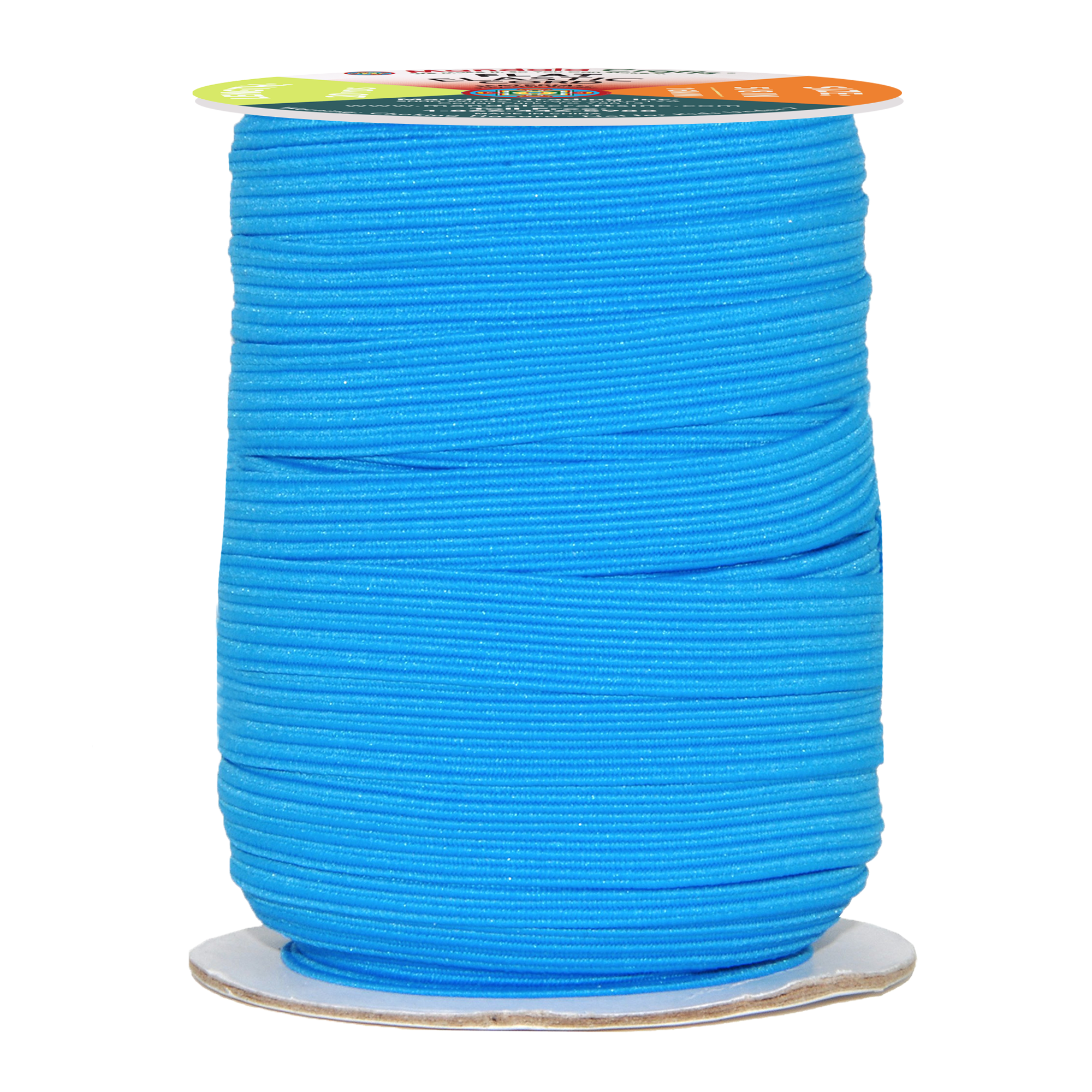 Mandala Crafts Flat Elastic Band - Braided Stretch Strap Cord Roll for Sewing and Crafting