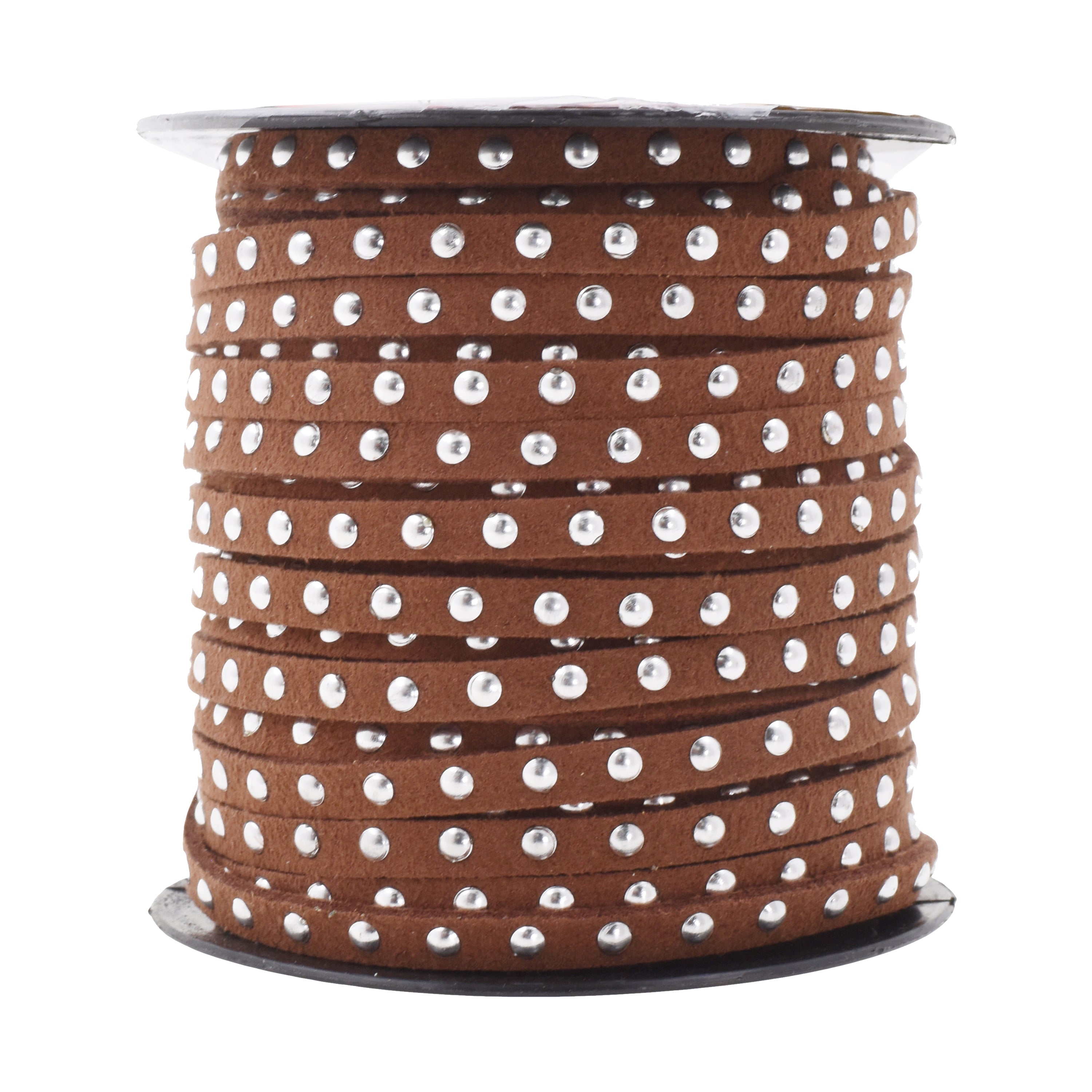 Studded Faux Suede Cord Rope for Jewelry Making - 20 Yards Faux Leather Ribbon - Flat Micro Fiber Leather String Faux Leather Lace with Rivets