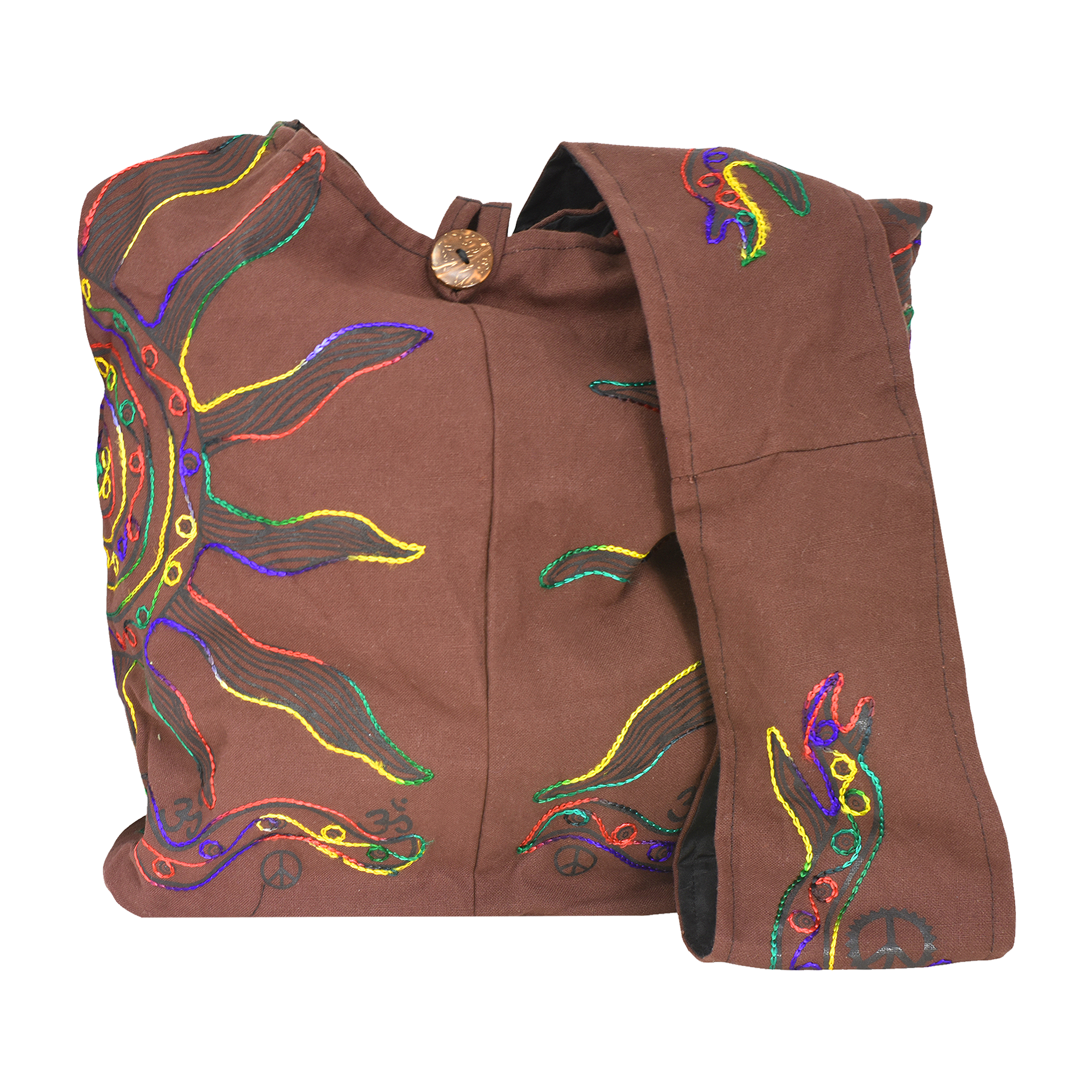 Hippie Bag Indie Style Hippie Crossbody Bag - Bohemian Sling Shoulder Bag Sun Symbol