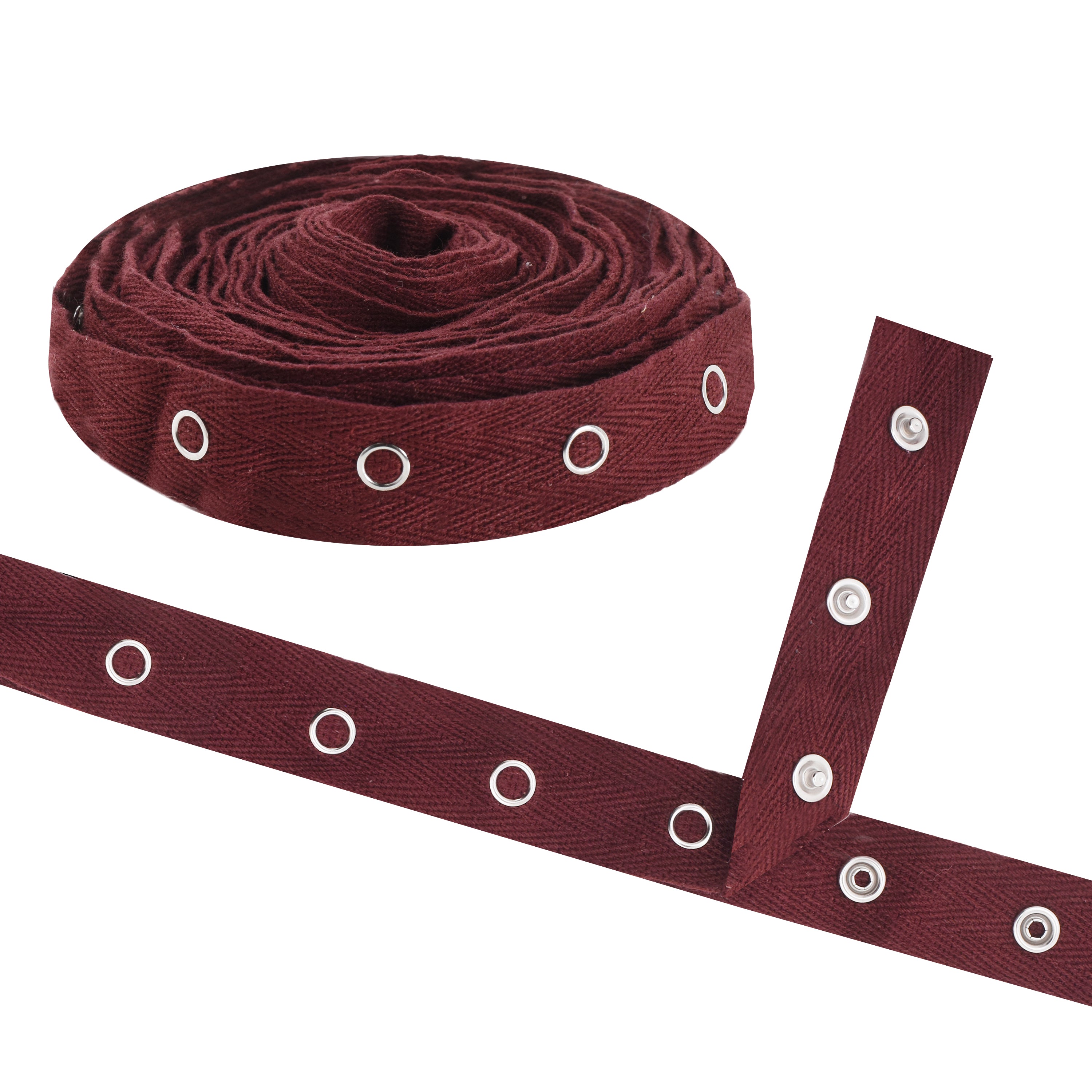 Mandala Crafts Metal Snap Tape for Sewing by Yard - Cotton Snap Button Trim Baby Snaps for Sewing - Fastener Button Strips Snap Tape for Baby Clothes 3 Yards Snap Tape