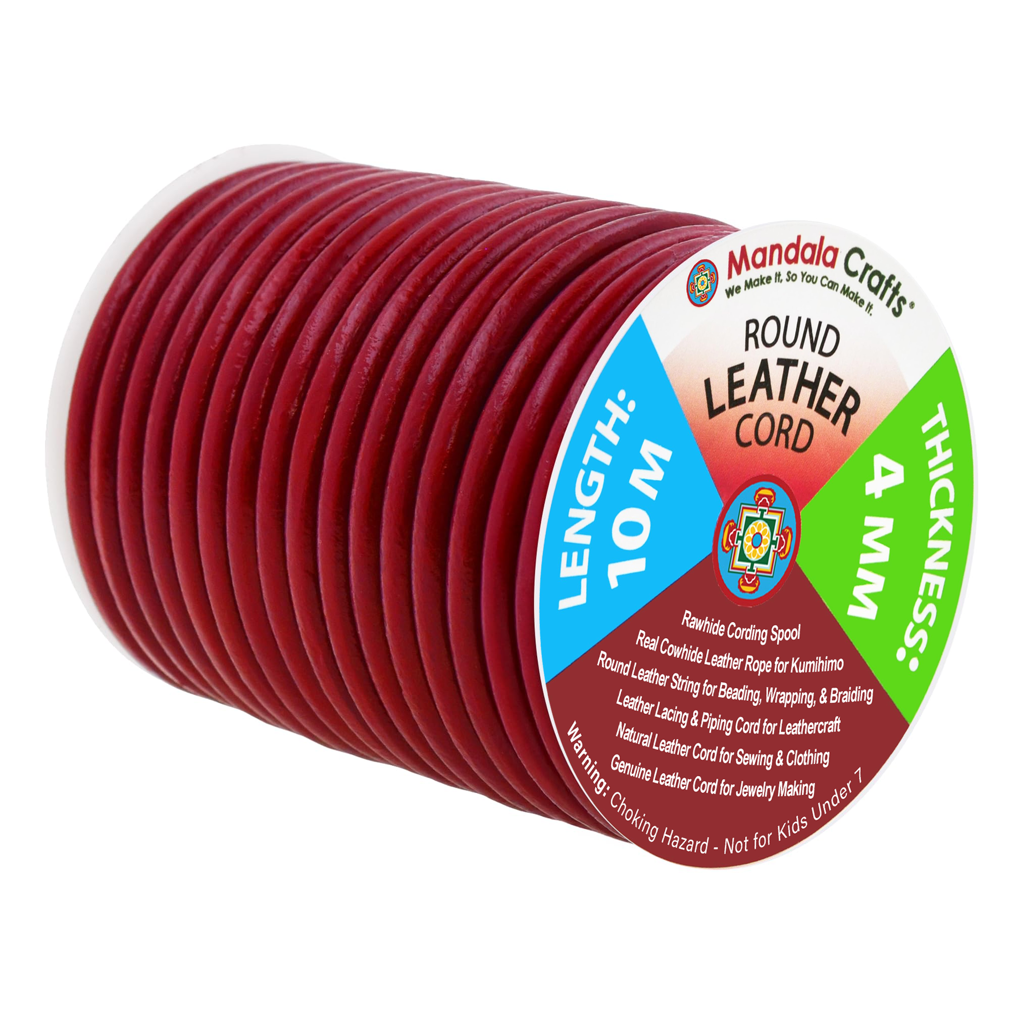 Round Cowhide Genuine Leather String Cord, Natural Rawhide Rope for Jewelry Making, Kumihimo Braiding, Shoelaces