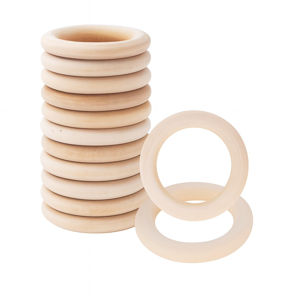 Natural Wood Rings for Crafts Macramé Wooden Rings for Crafts Natural Unfinished Wood Rings for Macrame Rings Knitting Jewelry Making