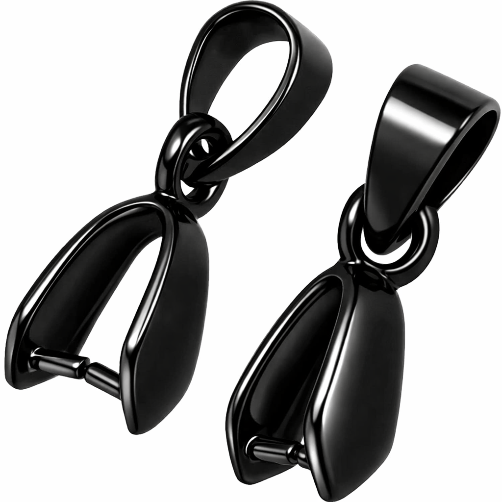 Mandala Crafts Pinch Bails Jewelry Findings Connectors Snap-On Pendant Clasps Clips Dangles for DIY Jewelry Making Necklace Earrings Bulk Pack of 50