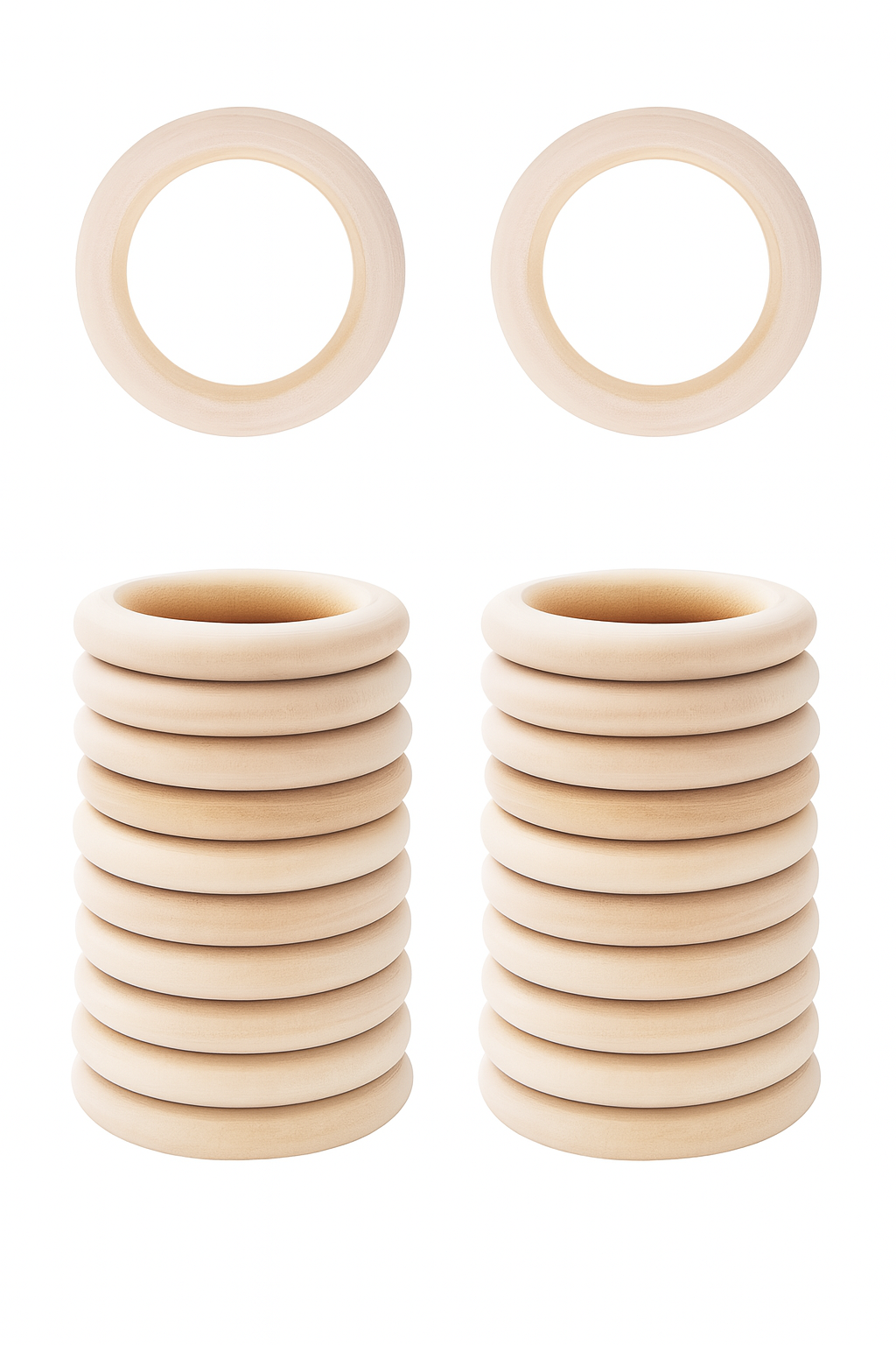Natural Wood Rings for Crafts Macramé Wooden Rings for Crafts Natural Unfinished Wood Rings for Macrame Rings Knitting Jewelry Making