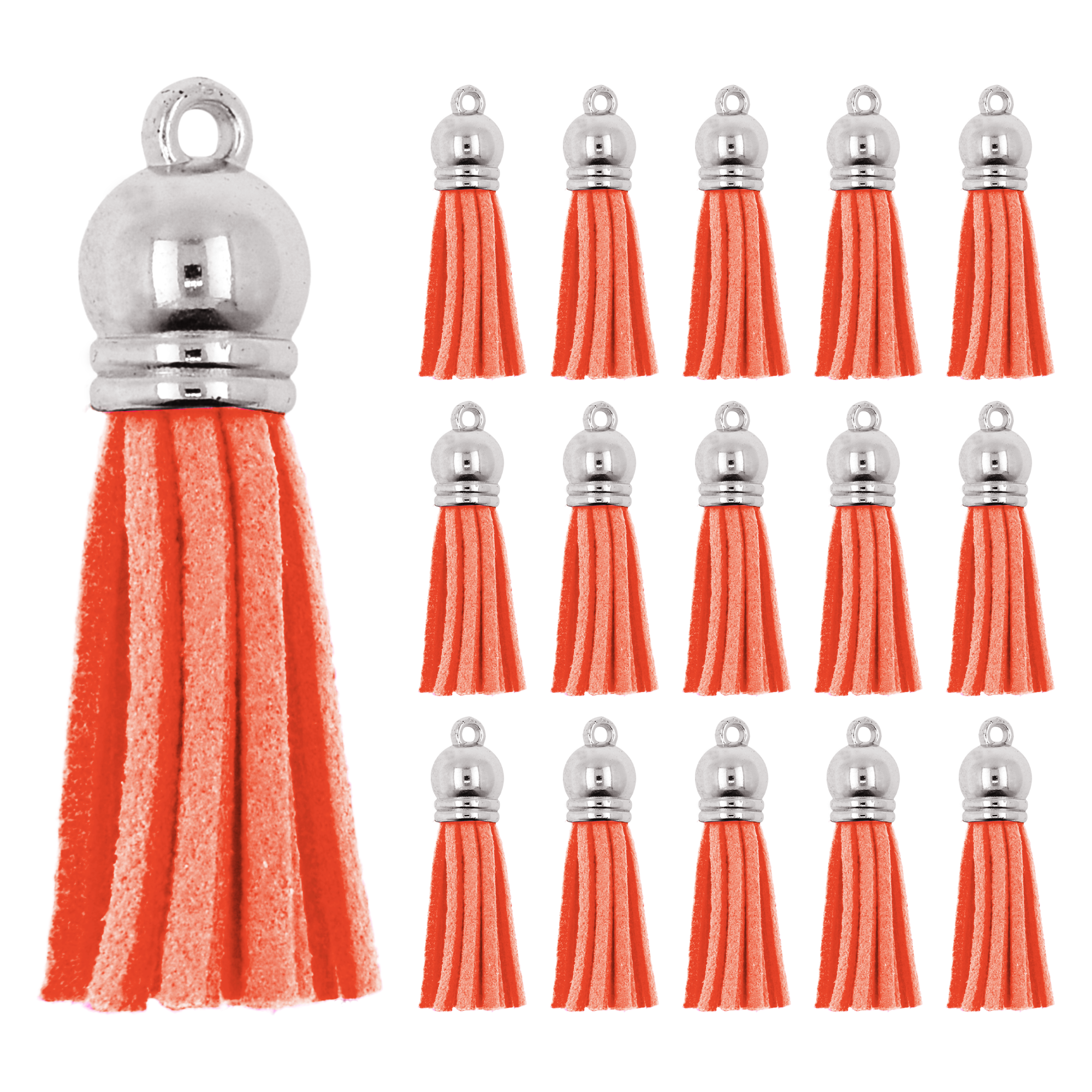 Mandala Crafts Faux Leather Suede Tassel with Loop for Keychains, Jewelry Making, Bookmarks, Books, Gifts, Pillows