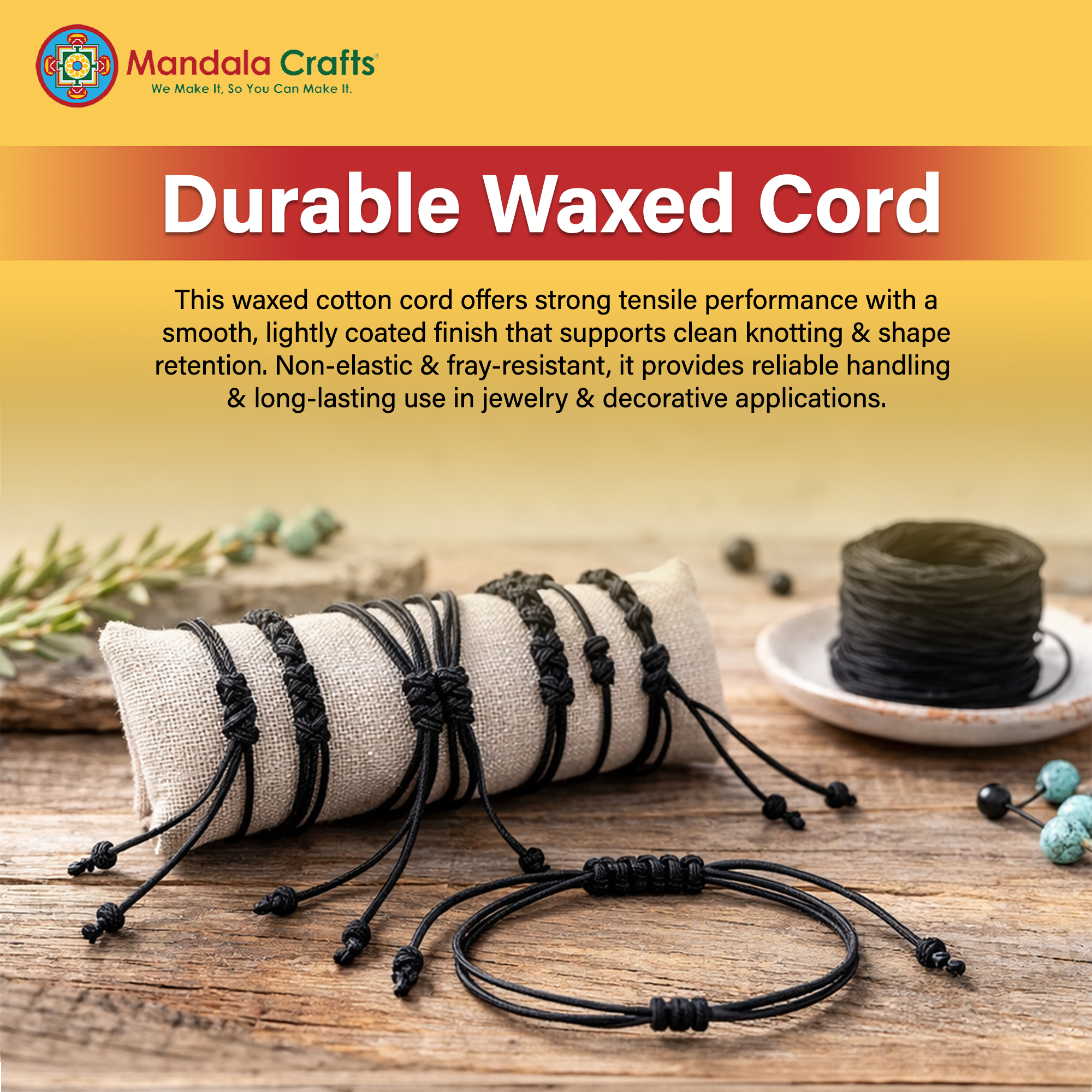1mm 109 Yards Cotton Waxed Cord for Jewelry Making Bracelet Cord Waxed String - Beading String Thread Jewelry Cords for Necklaces String