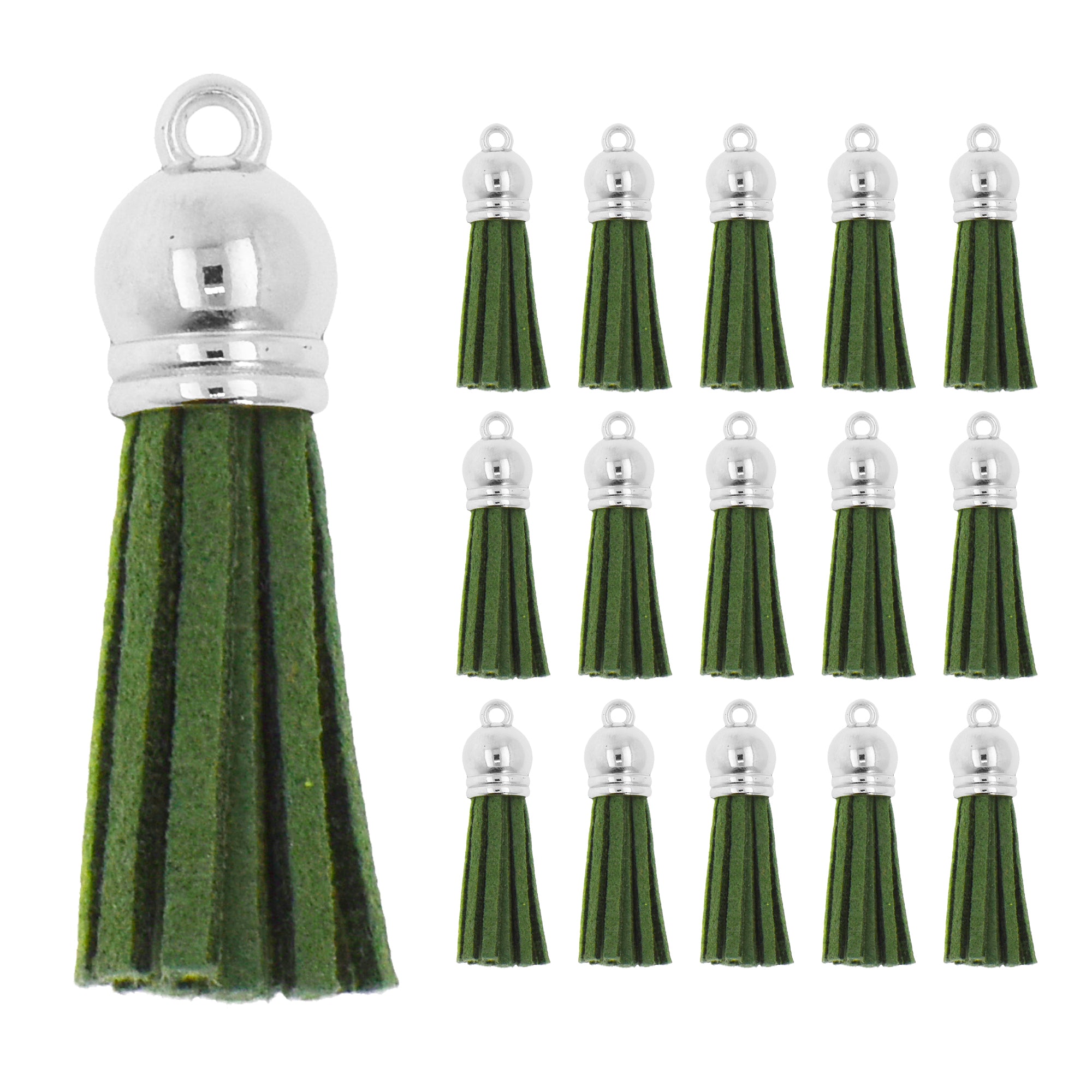 Mandala Crafts Faux Leather Suede Tassel with Loop for Keychains, Jewelry Making, Bookmarks, Books, Gifts, Pillows