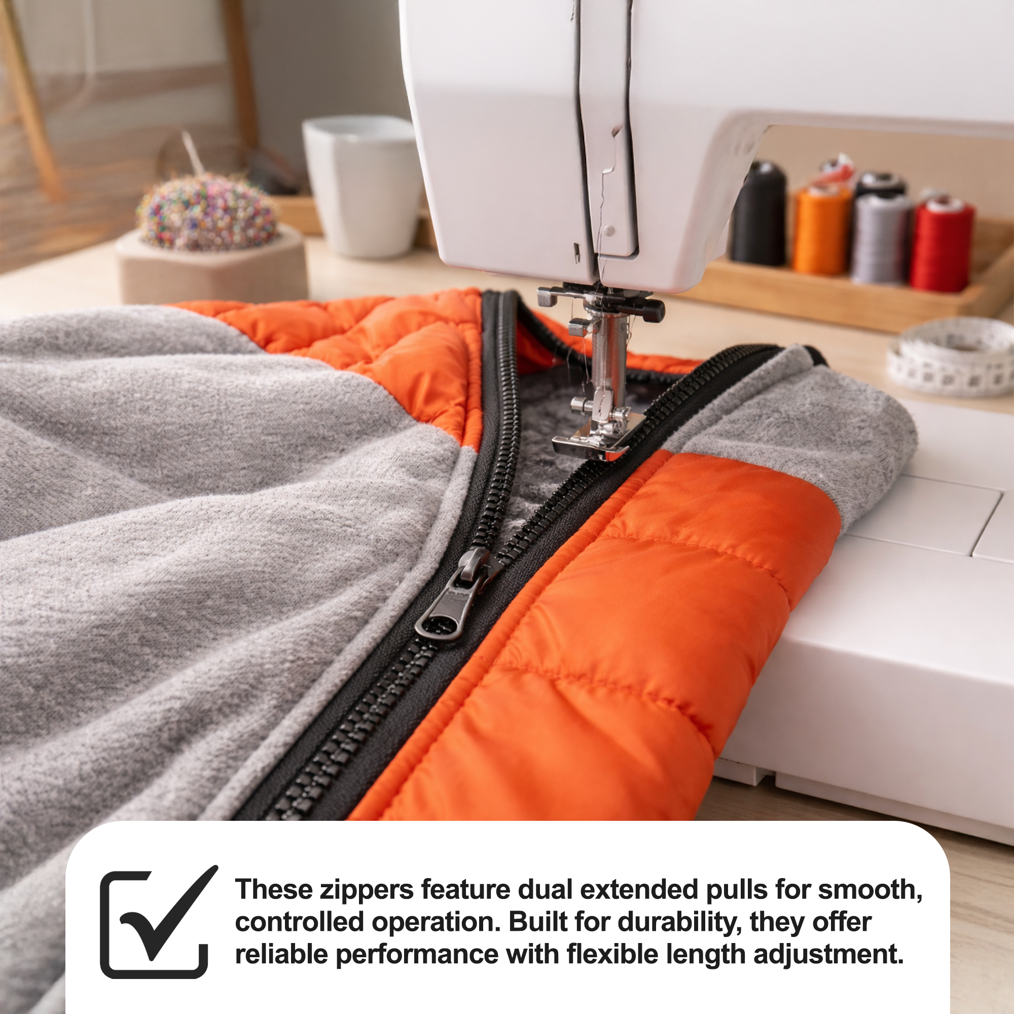 #5 Heavy Duty Zipper Separating Plastic Zipper with Double Pull Tab Slider for Sewing Sleeping Bag Boat Cover Trampoline Dog Bag Tent by Mandala Crafts 2 PCs