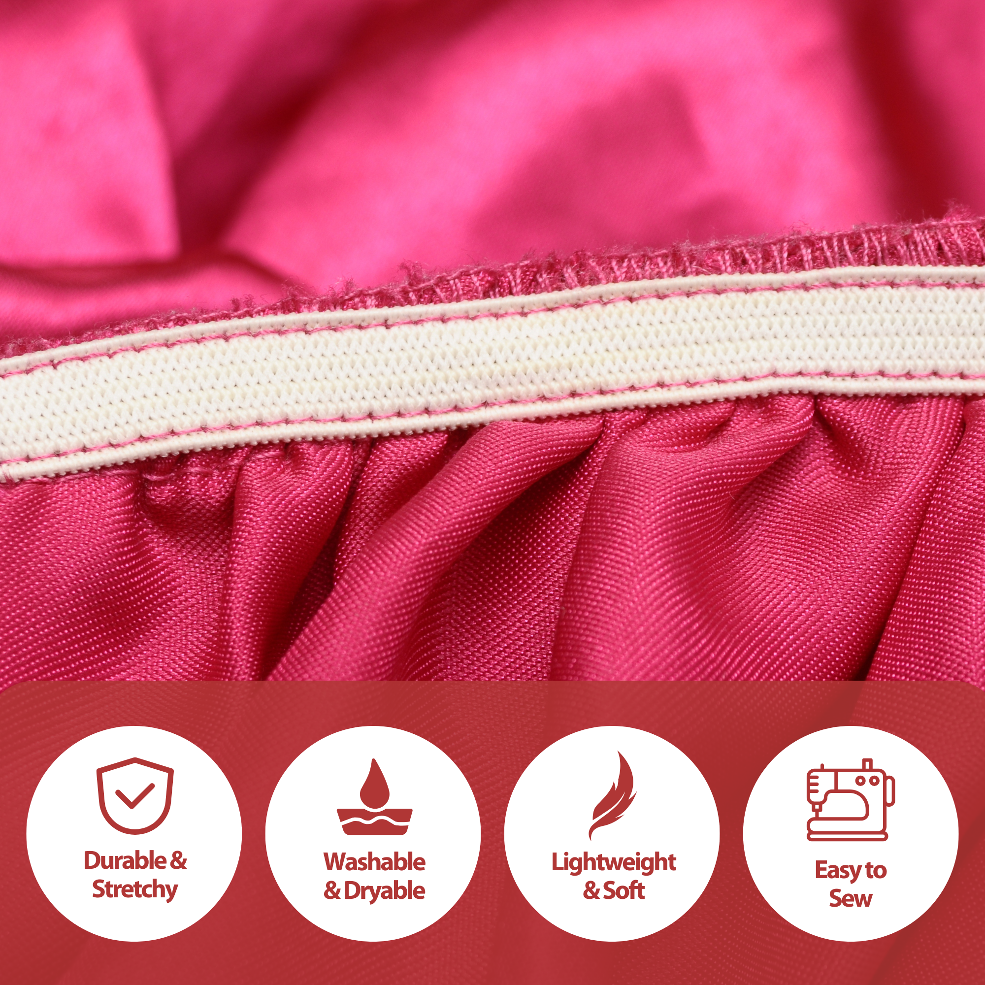 1 Inch Elastic Band for Sewing - Wide 1 Inch Elastic Bands Spool for Pants Elastic Waistband Sewing - 50 YD Stretchy Flat Fabric Strap Knit Elastic Band for Wig