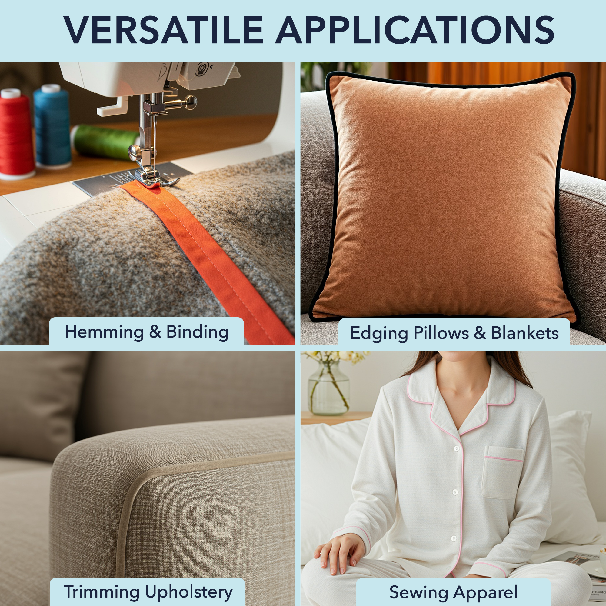 3/4 Inch Fabric Single Fold Bias Tape for Sewing Piping Hemming - 40 Yds Bias Tape Blanket Quilt Bias Binding Tape - Seam Binding Tape