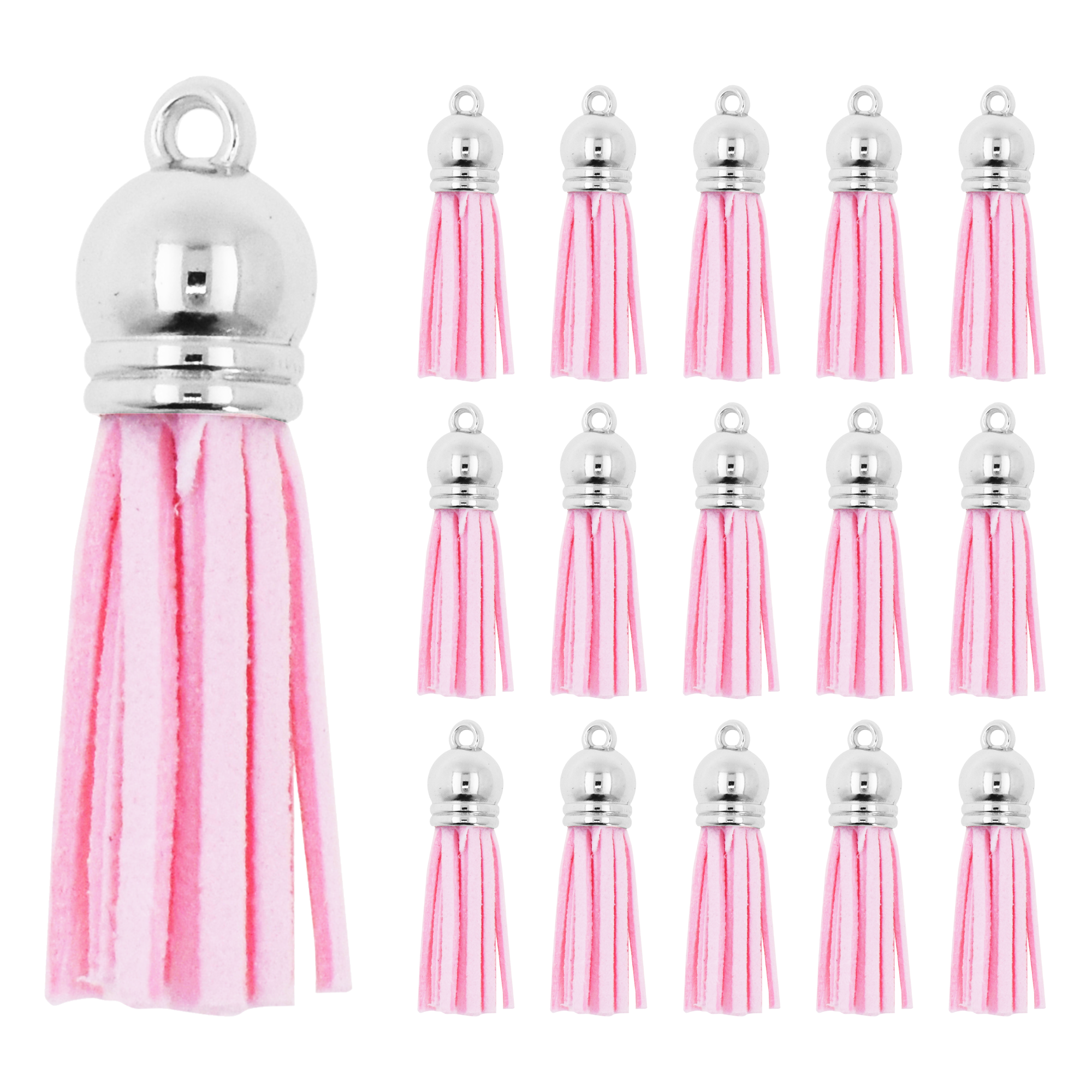 Mandala Crafts Faux Leather Suede Tassel with Loop for Keychains, Jewelry Making, Bookmarks, Books, Gifts, Pillows