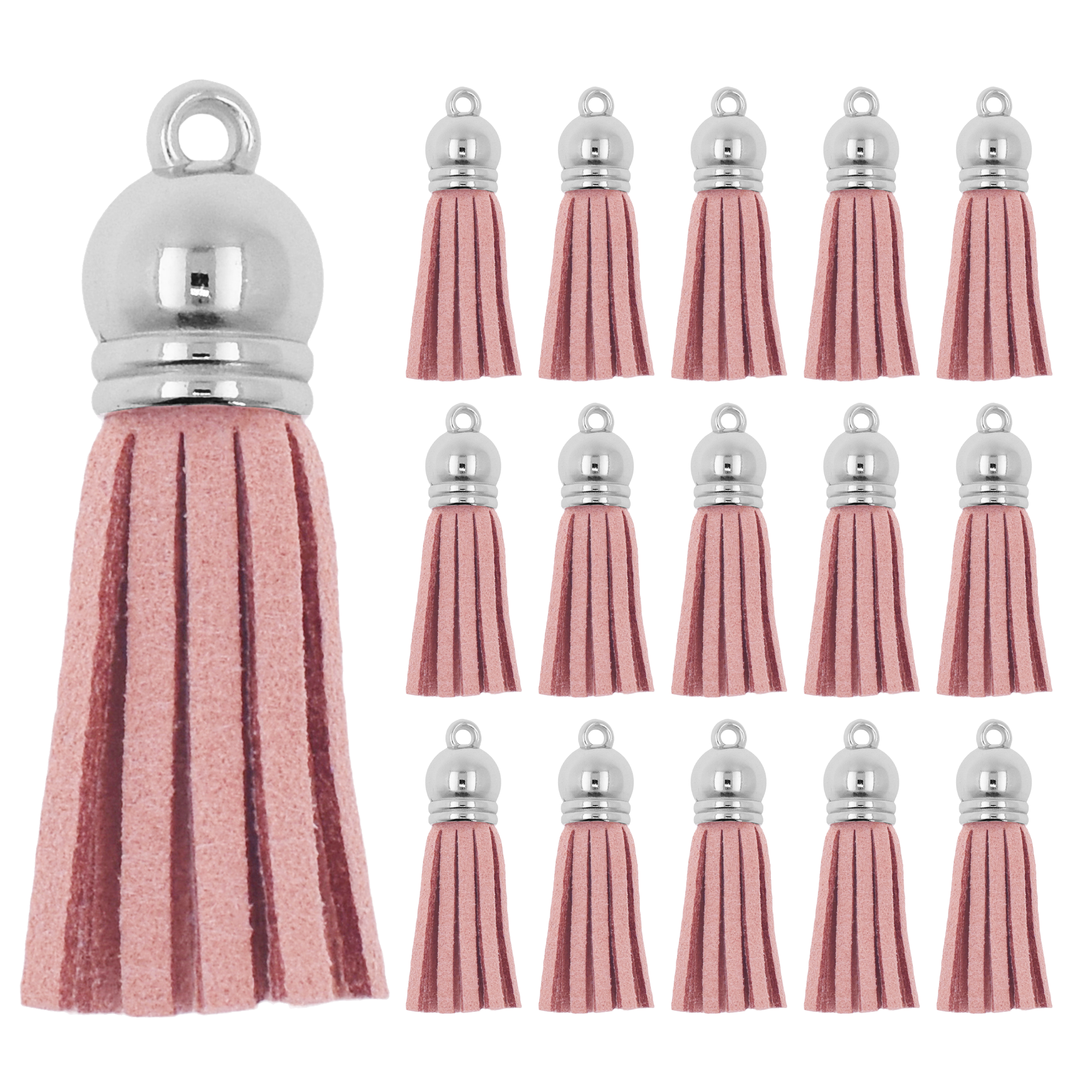 Mandala Crafts Faux Leather Suede Tassel with Loop for Keychains, Jewelry Making, Bookmarks, Books, Gifts, Pillows