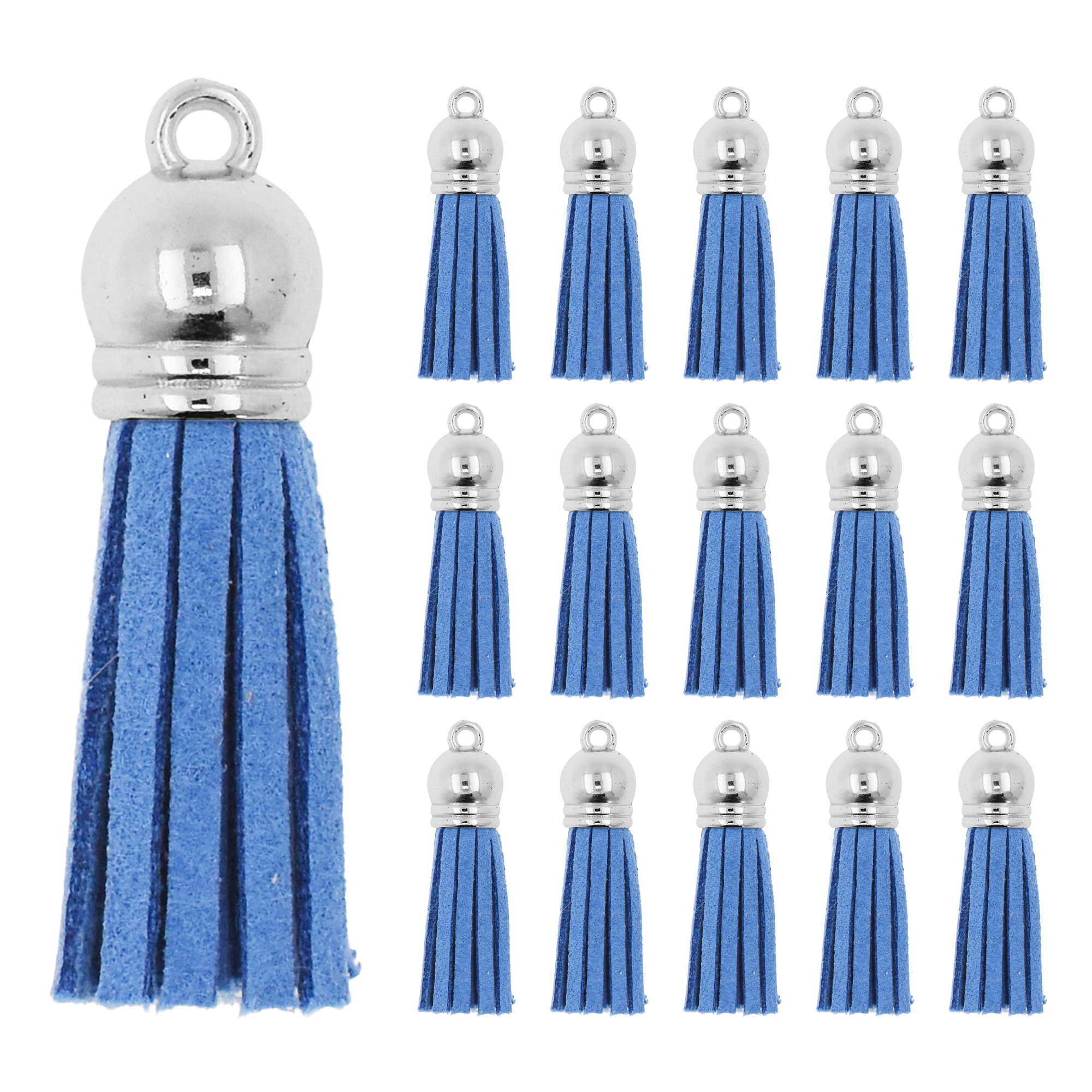 Mandala Crafts Faux Leather Suede Tassel with Loop for Keychains, Jewelry Making, Bookmarks, Books, Gifts, Pillows