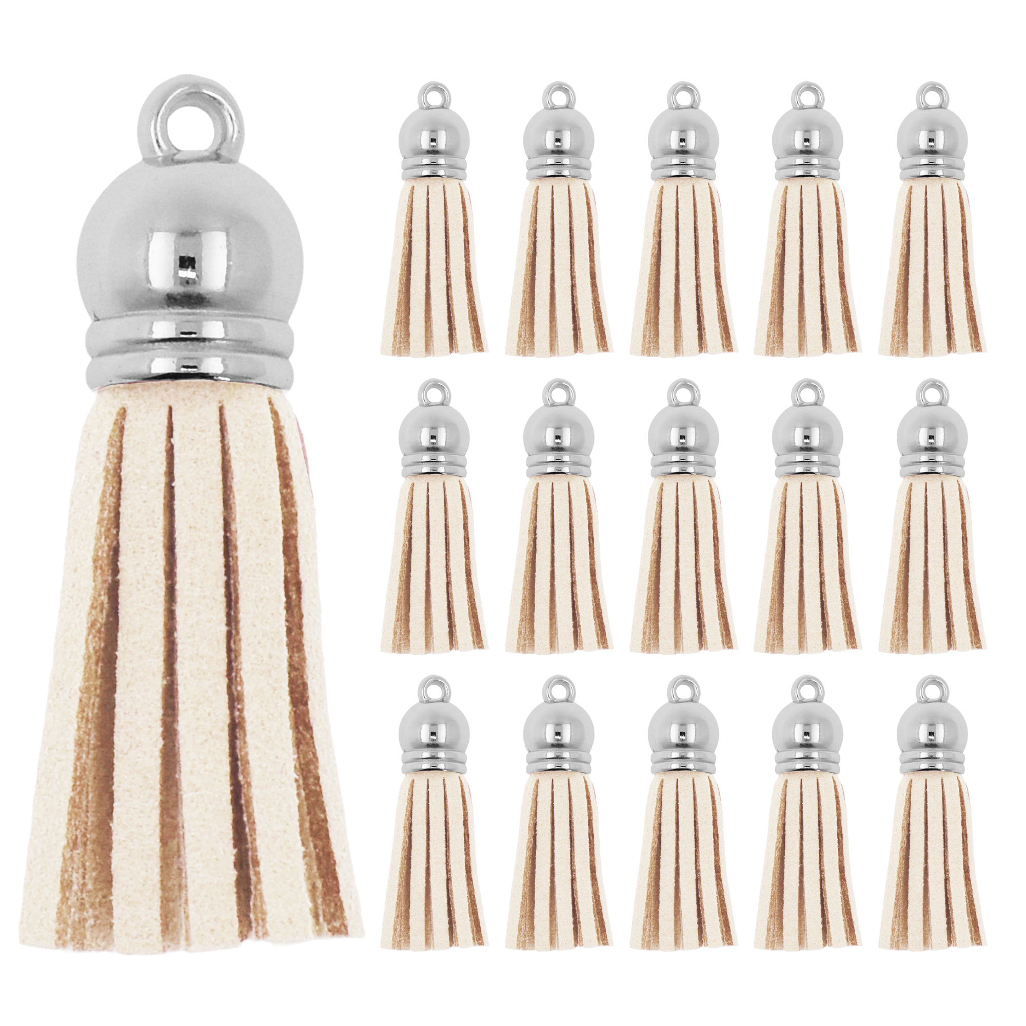 Mandala Crafts Faux Leather Suede Tassel with Loop for Keychains, Jewelry Making, Bookmarks, Books, Gifts, Pillows