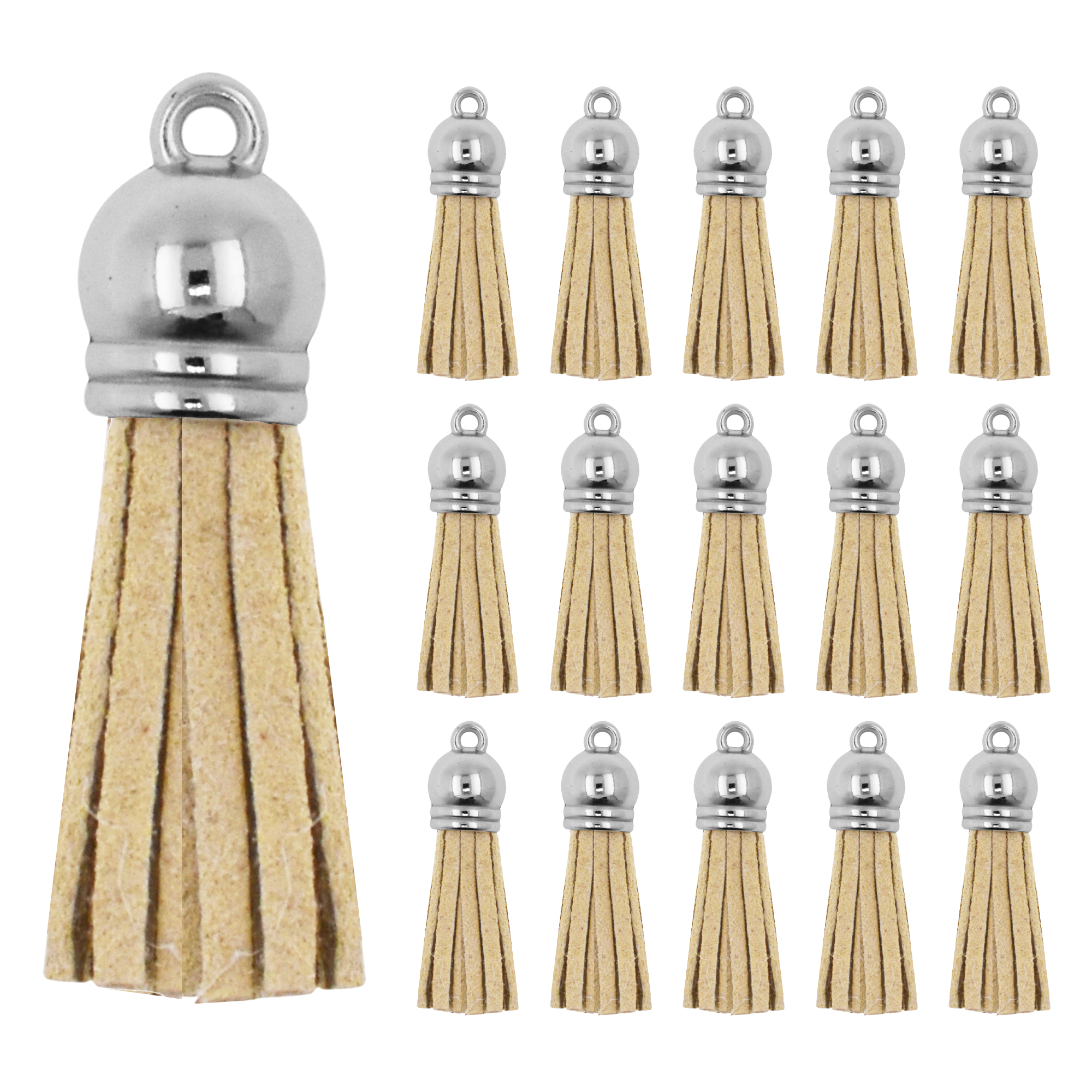 Mandala Crafts Faux Leather Suede Tassel with Loop for Keychains, Jewelry Making, Bookmarks, Books, Gifts, Pillows