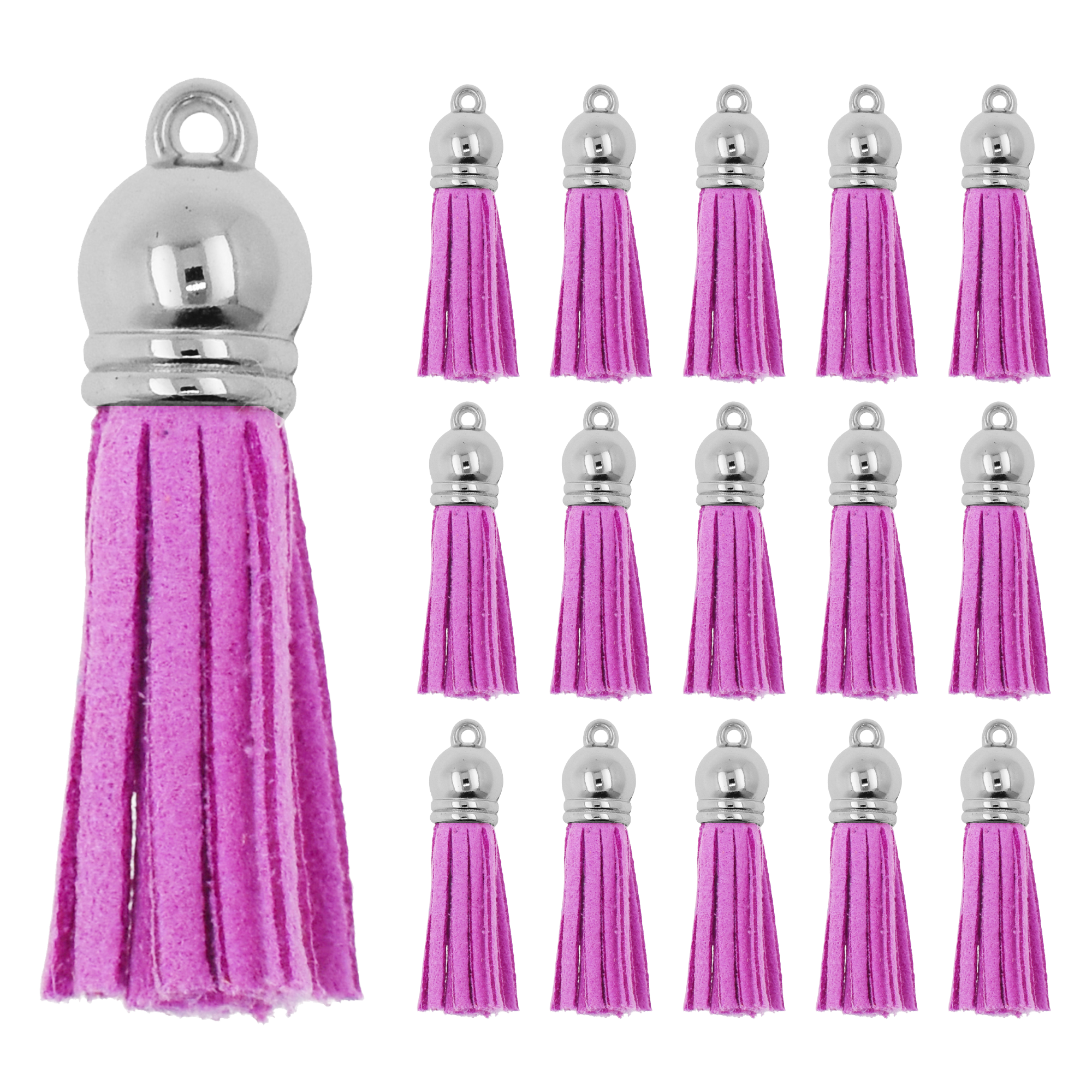 Mandala Crafts Faux Leather Suede Tassel with Loop for Keychains, Jewelry Making, Bookmarks, Books, Gifts, Pillows