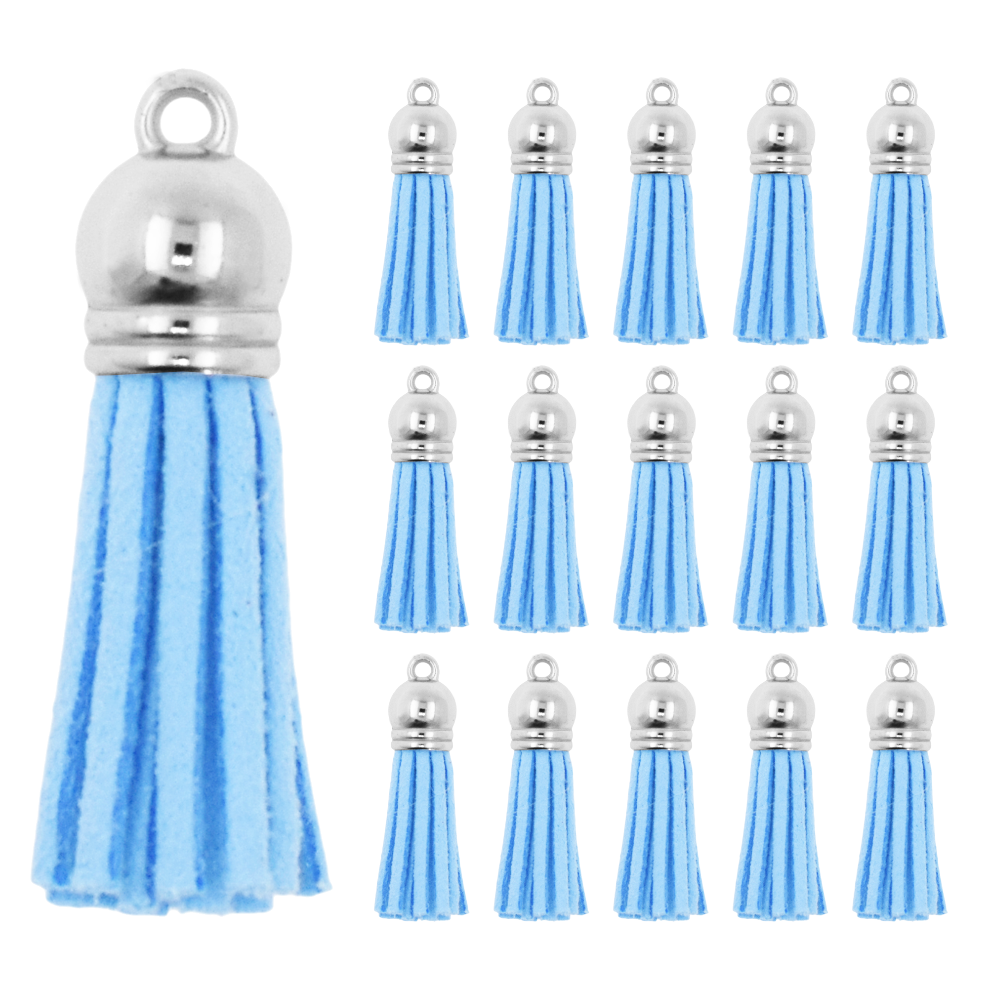 Mandala Crafts Faux Leather Suede Tassel with Loop for Keychains, Jewelry Making, Bookmarks, Books, Gifts, Pillows