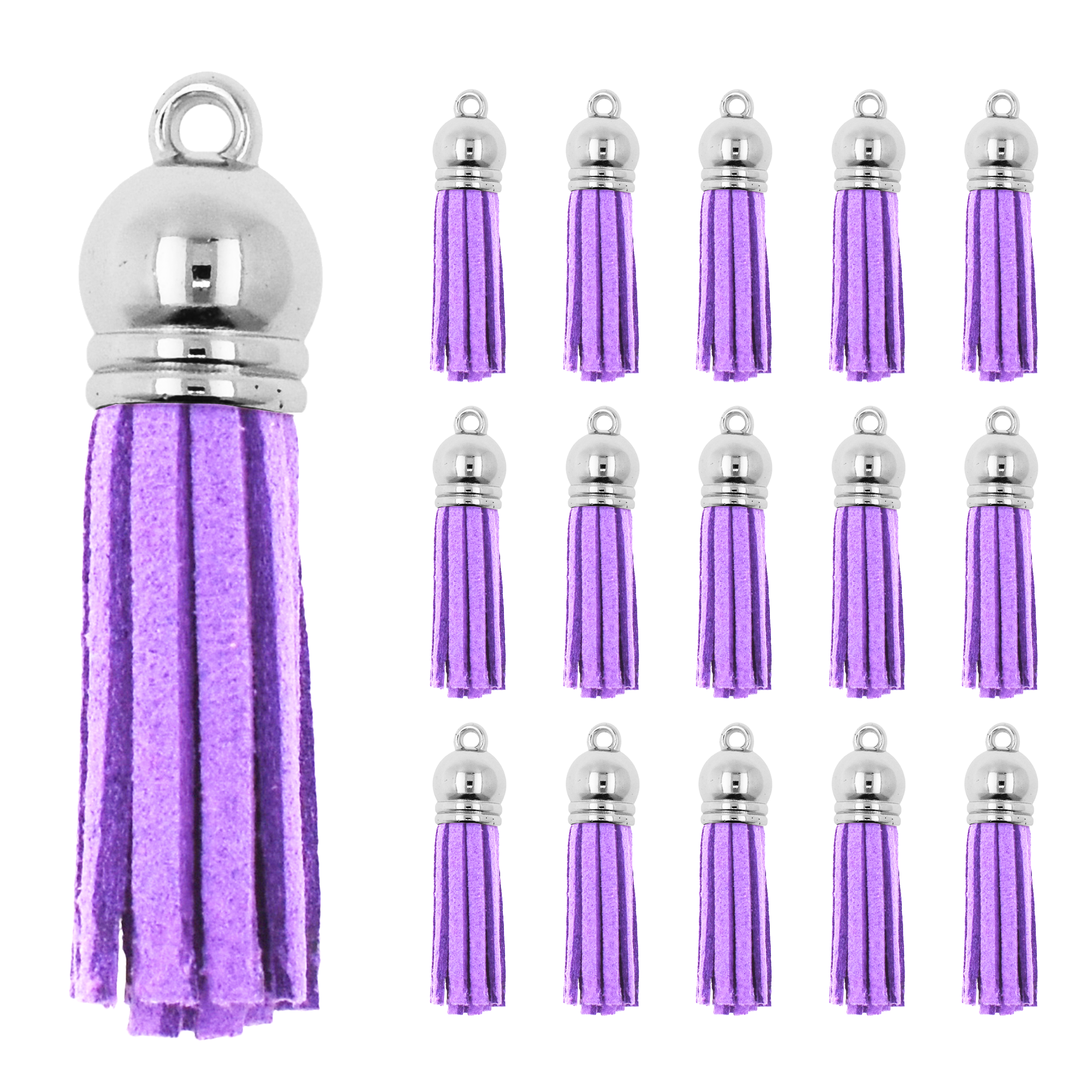 Mandala Crafts Faux Leather Suede Tassel with Loop for Keychains, Jewelry Making, Bookmarks, Books, Gifts, Pillows