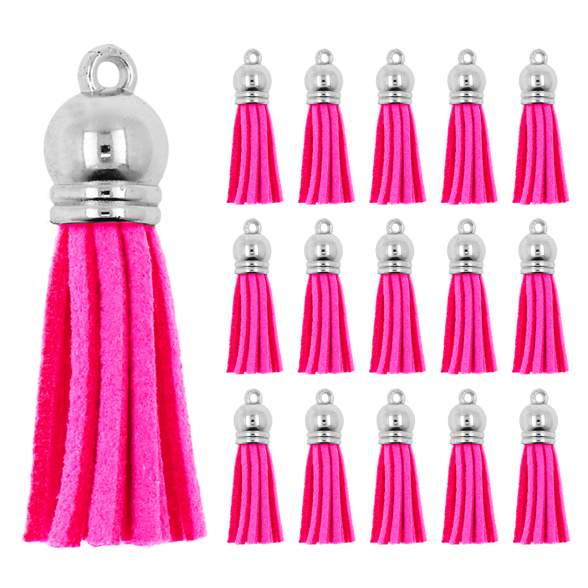 Mandala Crafts Faux Leather Suede Tassel with Loop for Keychains, Jewelry Making, Bookmarks, Books, Gifts, Pillows