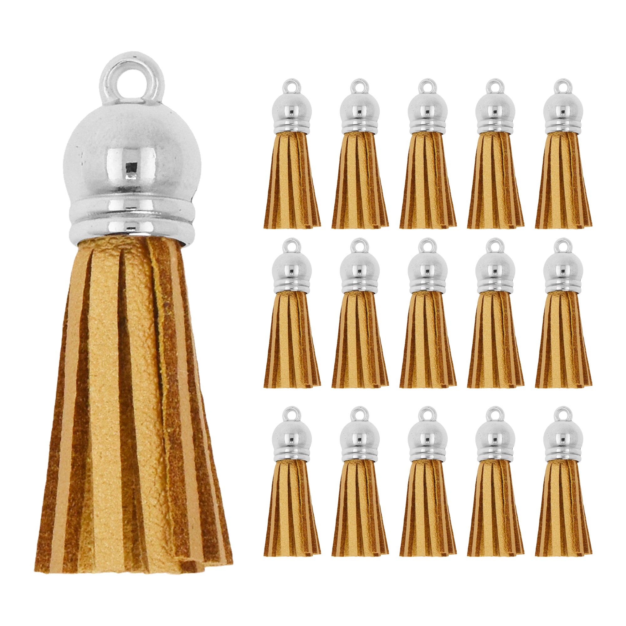 Mandala Crafts Faux Leather Suede Tassel with Loop for Keychains, Jewelry Making, Bookmarks, Books, Gifts, Pillows