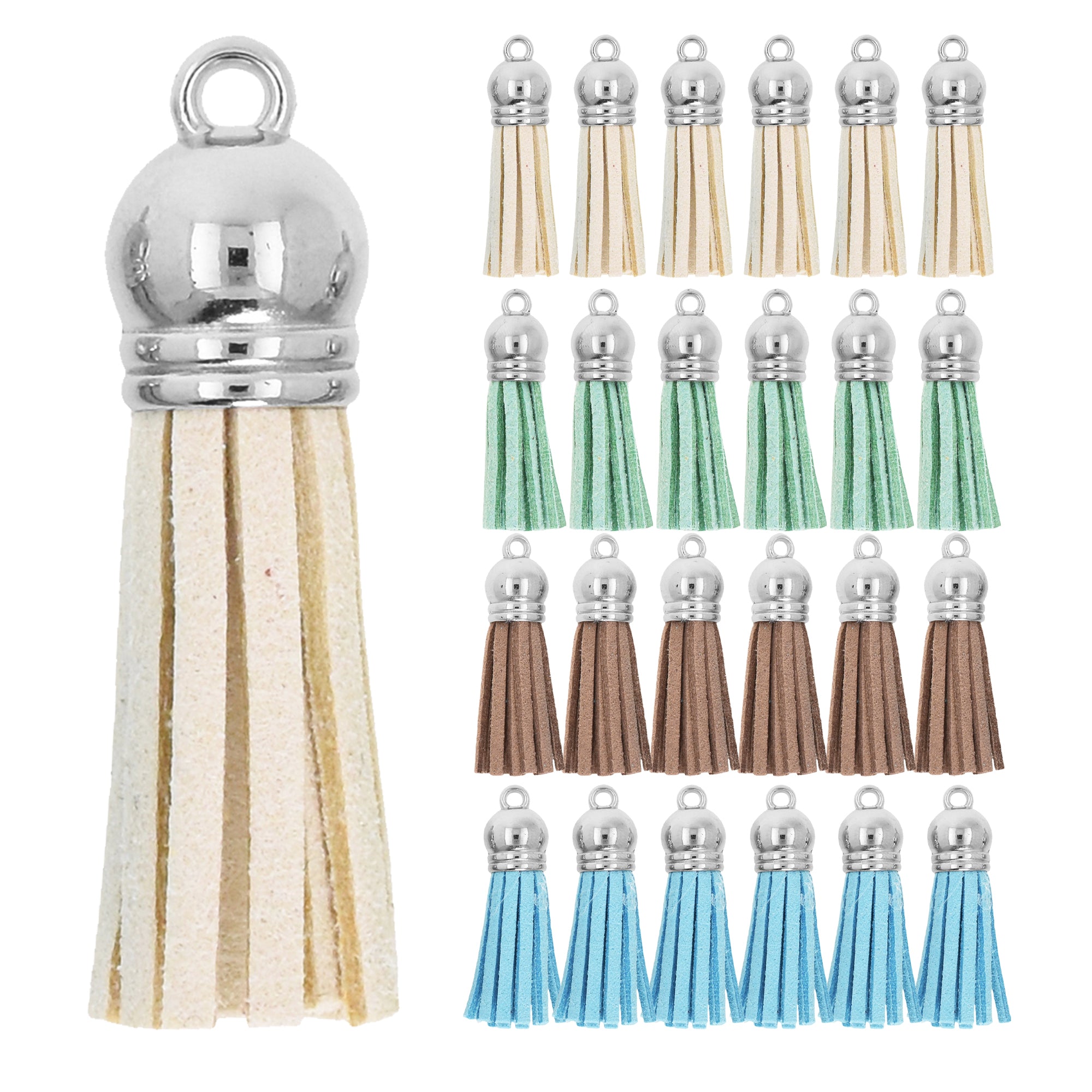 Mandala Crafts Faux Leather Suede Tassel with Loop for Keychains, Jewelry Making, Bookmarks, Books, Gifts, Pillows