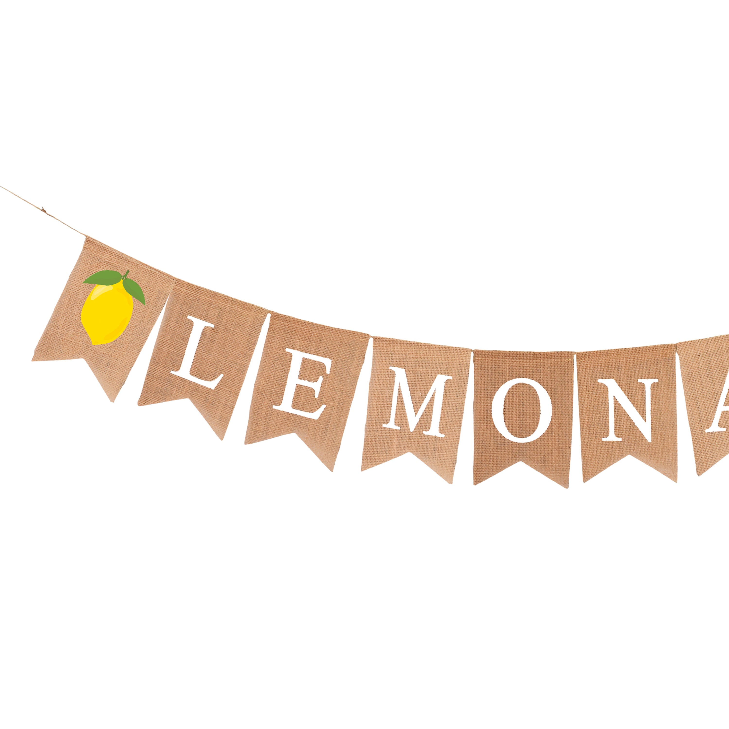 Mandala Crafts Fresh Lemonade Sign for Lemonade Stand Decorations Supplies - Jute Burlap Lemonade Banner for Lemon Birthday Lemonade Party Decorations