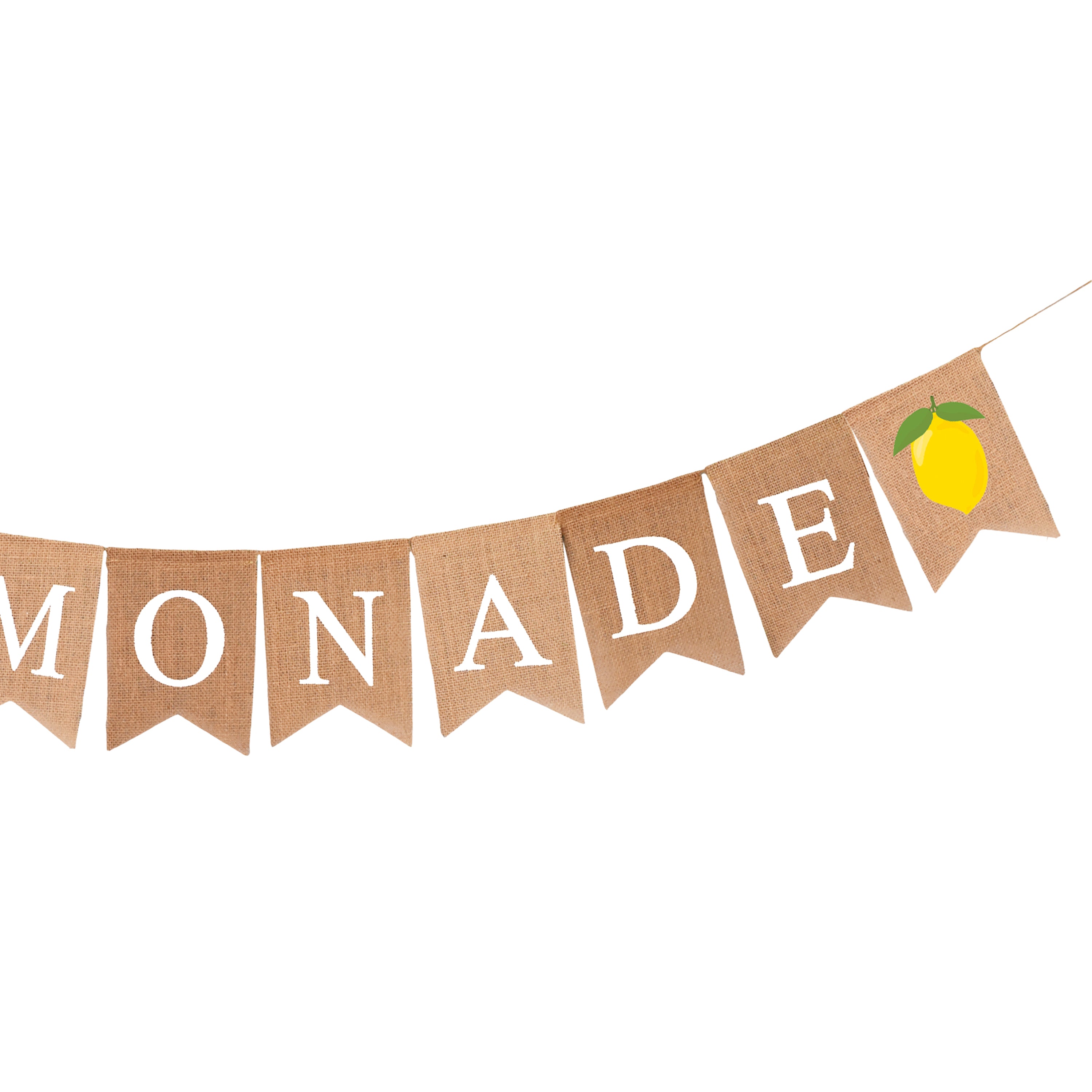 Mandala Crafts Fresh Lemonade Sign for Lemonade Stand Decorations Supplies - Jute Burlap Lemonade Banner for Lemon Birthday Lemonade Party Decorations