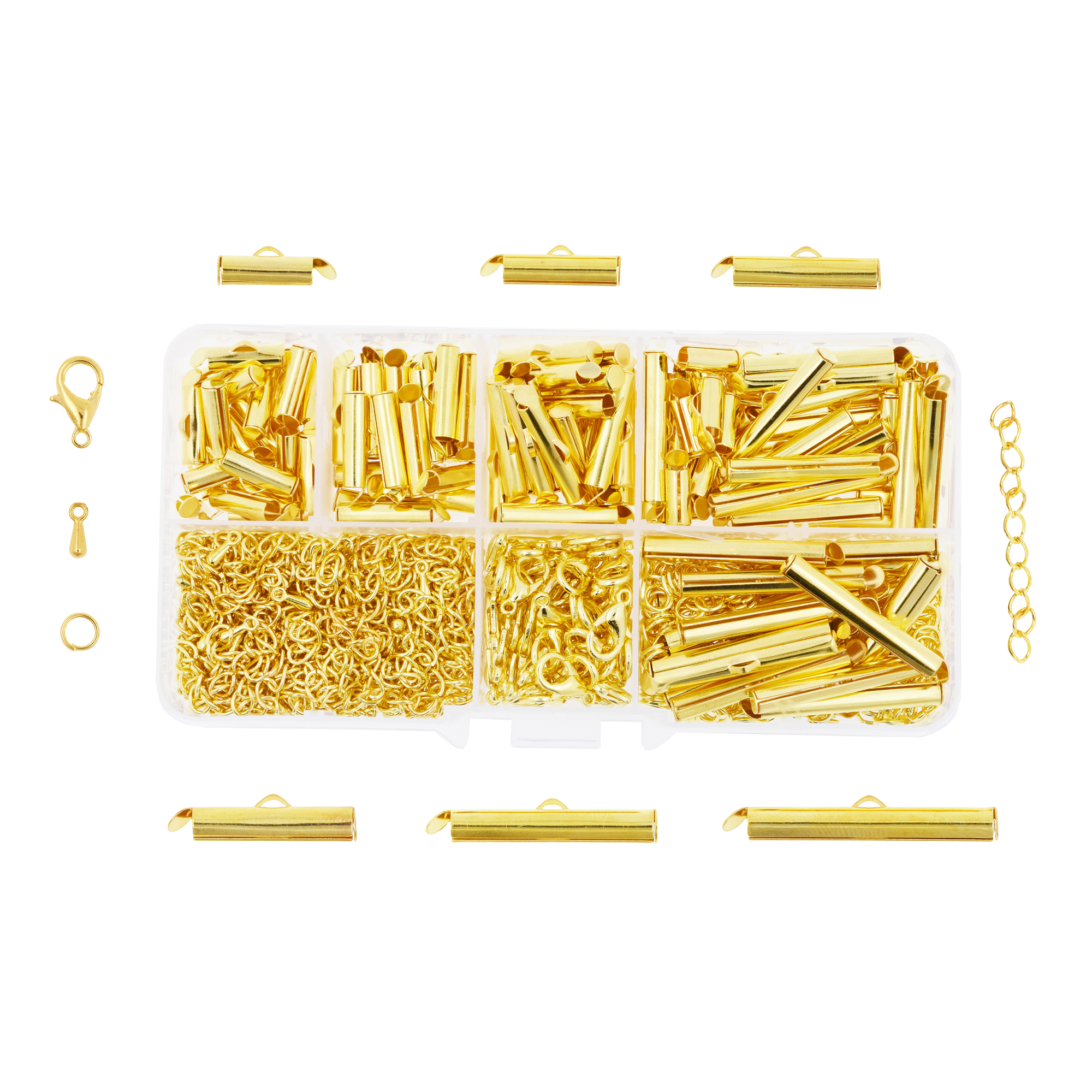 Slider Clasp for Bead Looms, Slide Tube End Bar Finding Kit for Seed Bead Jewelry Making and Beading; by Mandala Crafts