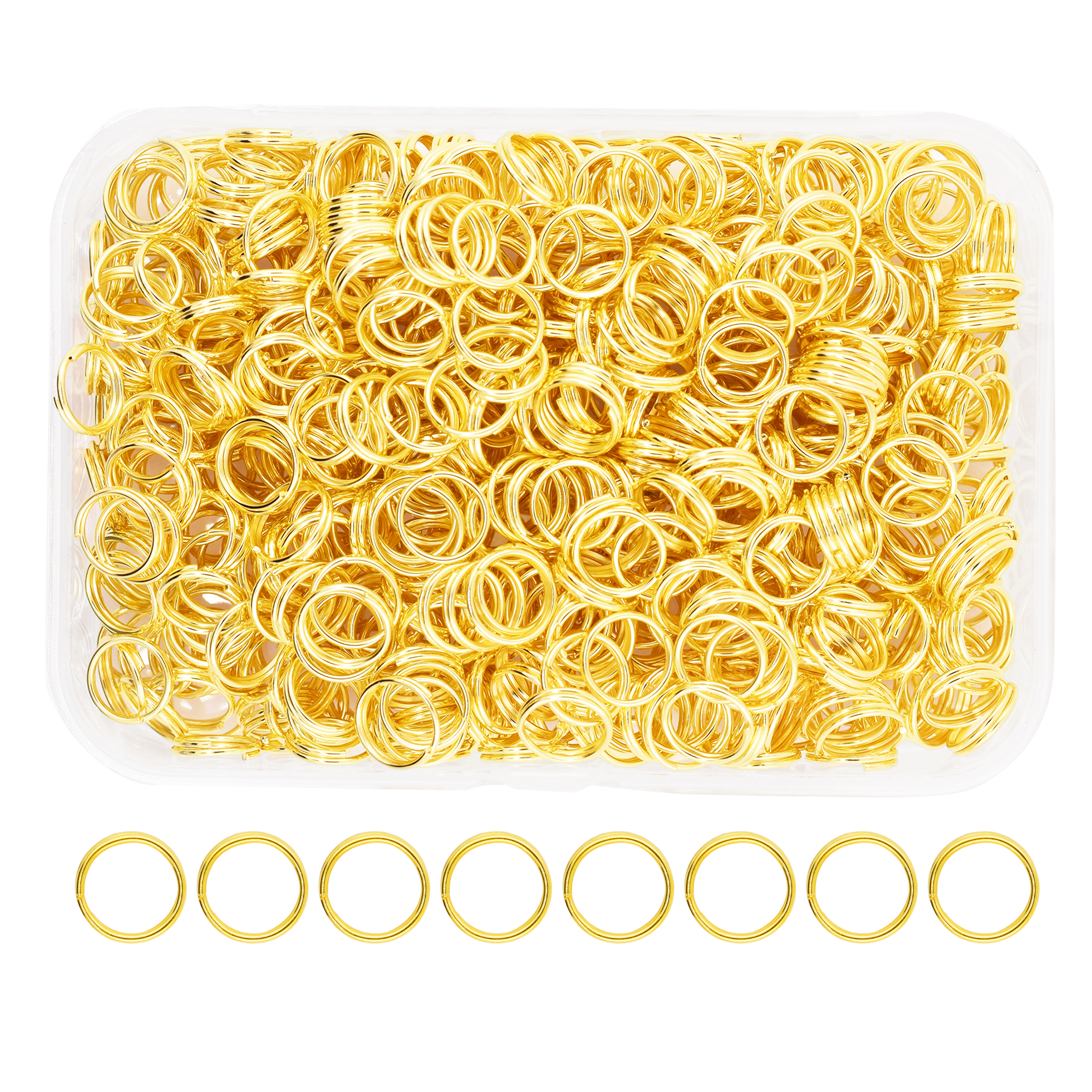 Small Key Rings for Crafts - Assorted Double Jump Rings Mini Split Rings for Jewelry Making - Double Split Rings Assorted Small Keychain Rings Set