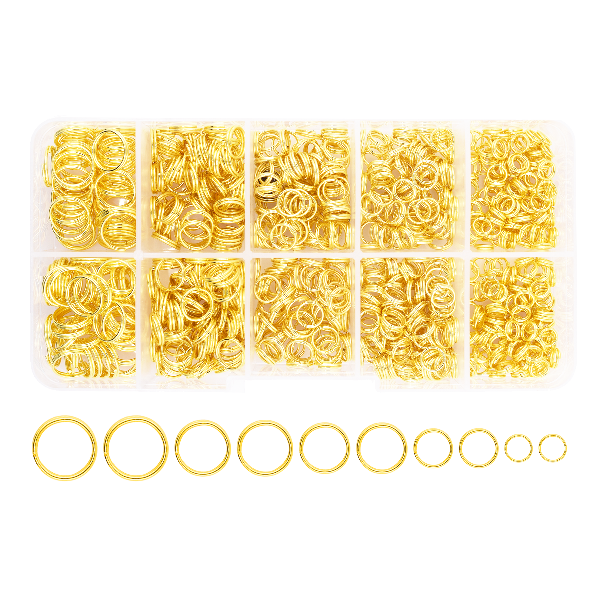 Small Key Rings for Crafts - Assorted Double Jump Rings Mini Split Rings for Jewelry Making - Double Split Rings Assorted Small Keychain Rings Set