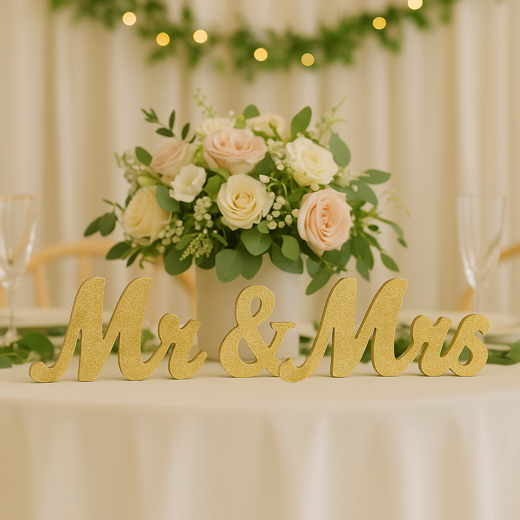 Mr. and Mrs. Sign for Wedding Party Decorations, Sweetheart Table Centerpiece, Photo Prop, Bridal Shower Gift