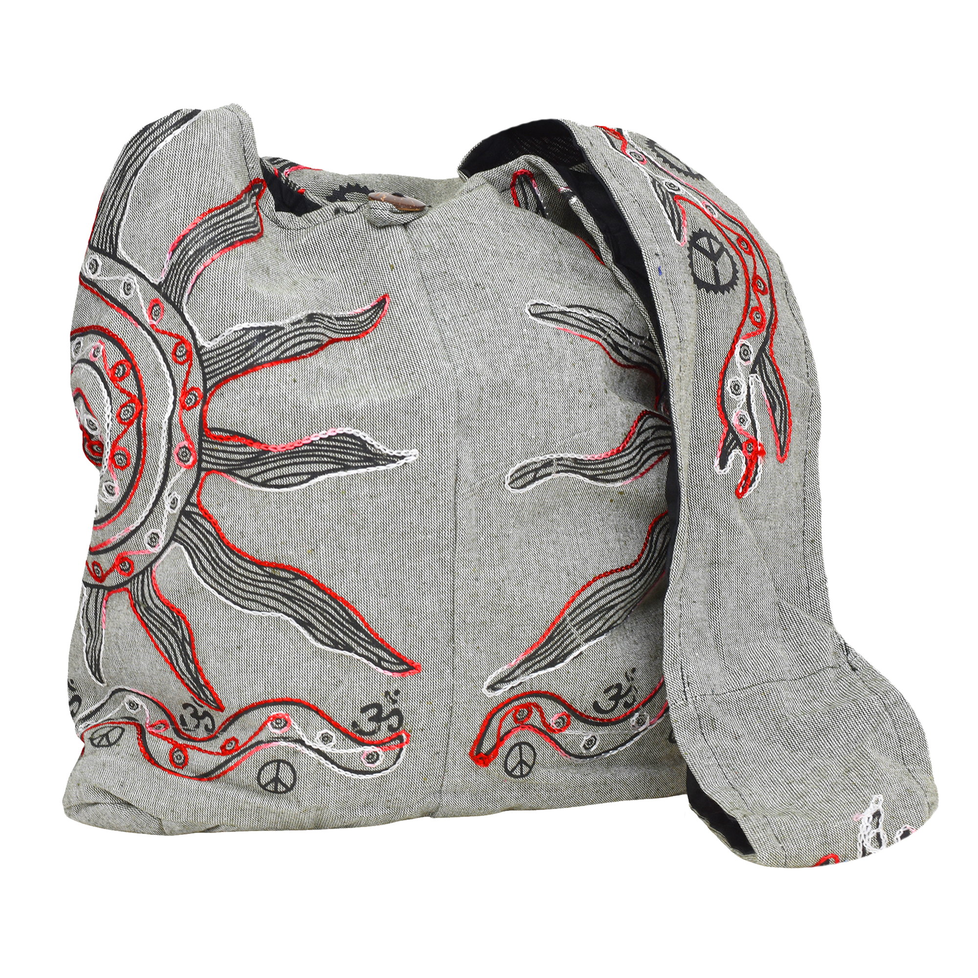 Hippie Bag Indie Style Hippie Crossbody Bag - Bohemian Sling Shoulder Bag Sun Symbol