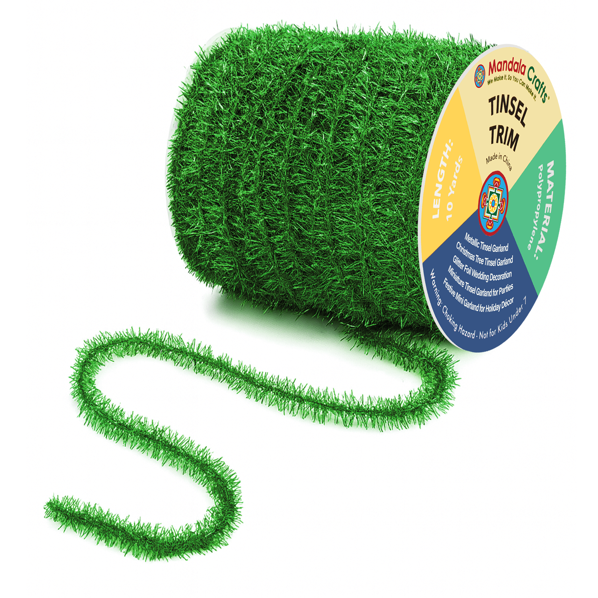 Tinsel Garland Décor Thin Tinsel Ribbon Metallic Mini Garland with Wire for Christmas Tree Decoration Wedding Birthday Party Supplies