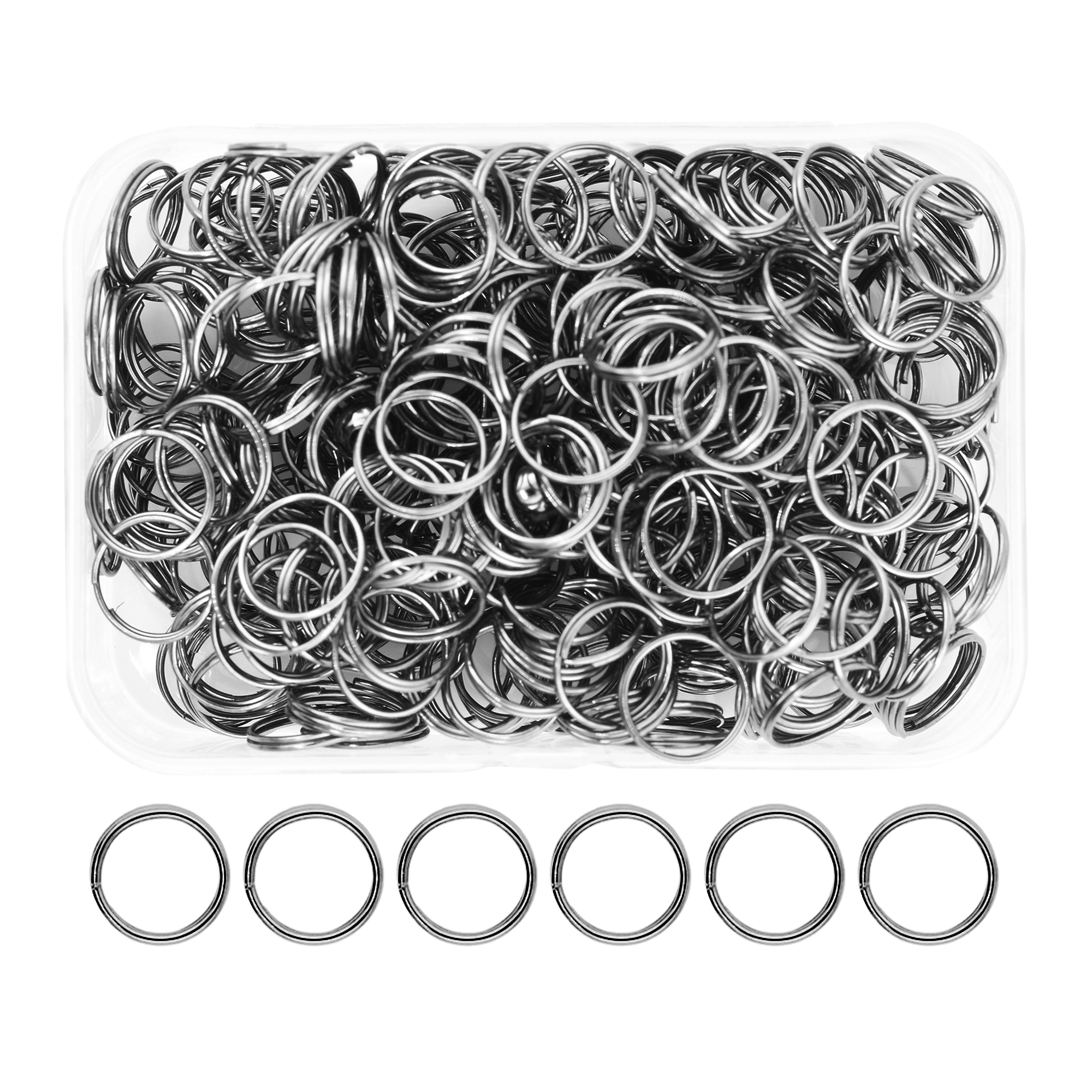 Small Key Rings for Crafts - Assorted Double Jump Rings Mini Split Rings for Jewelry Making - Double Split Rings Assorted Small Keychain Rings Set