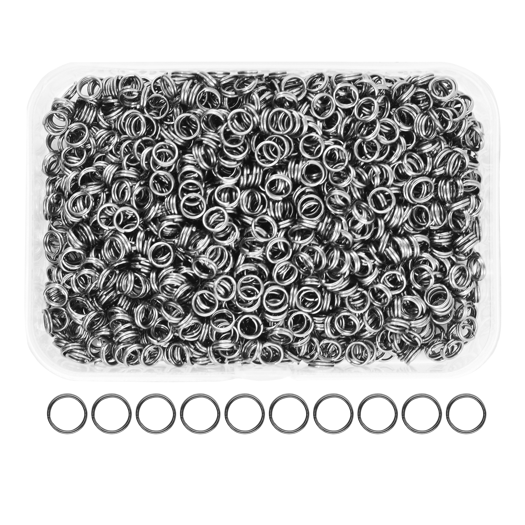 Small Key Rings for Crafts - Assorted Double Jump Rings Mini Split Rings for Jewelry Making - Double Split Rings Assorted Small Keychain Rings Set