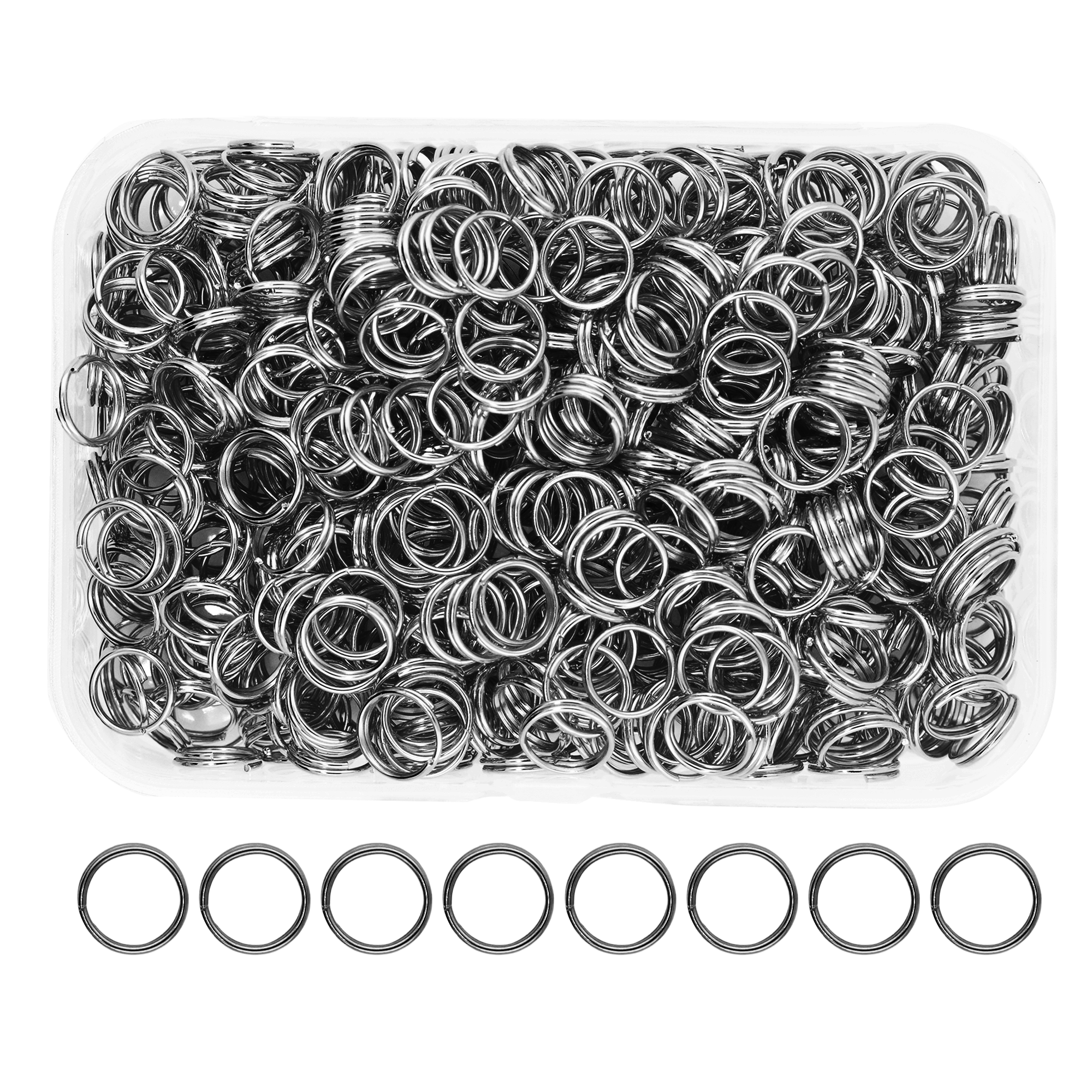 Small Key Rings for Crafts - Assorted Double Jump Rings Mini Split Rings for Jewelry Making - Double Split Rings Assorted Small Keychain Rings Set