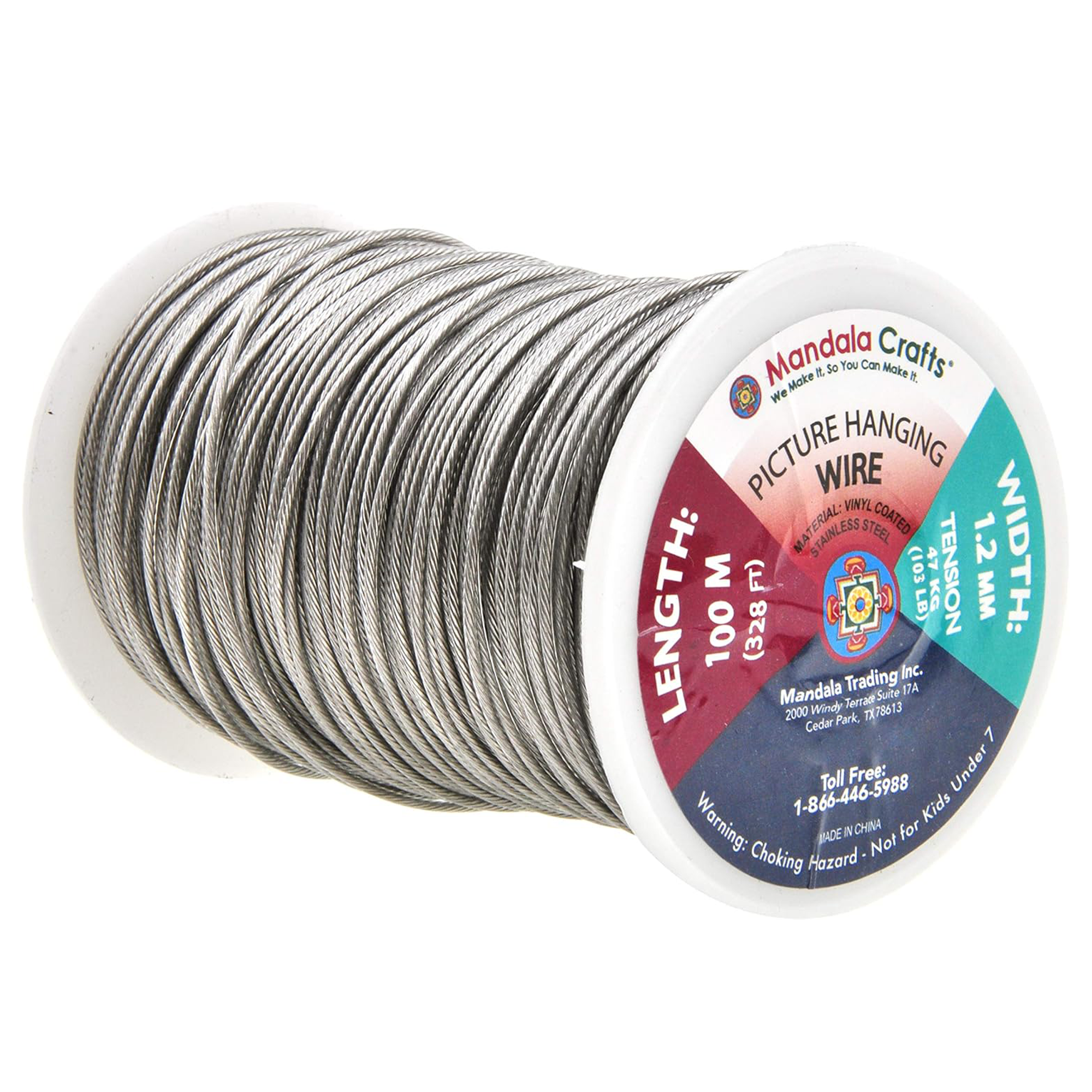 Mandala Crafts Heavy Duty Picture Hanging Wire from Coated Stainless Steel for Pictures, Mirrors, Frames, Art;